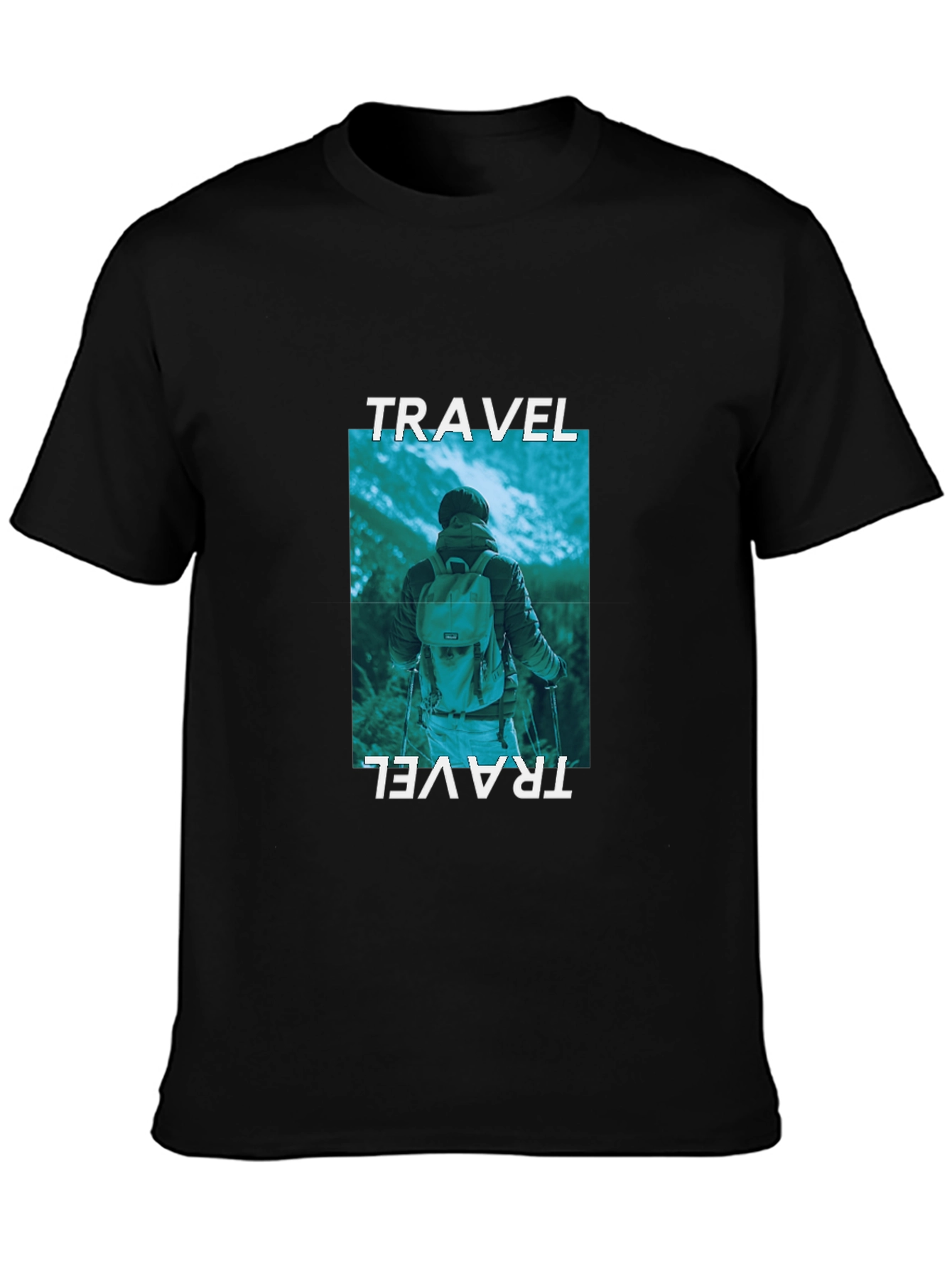 Travel Adventure Graphic Tee - Black