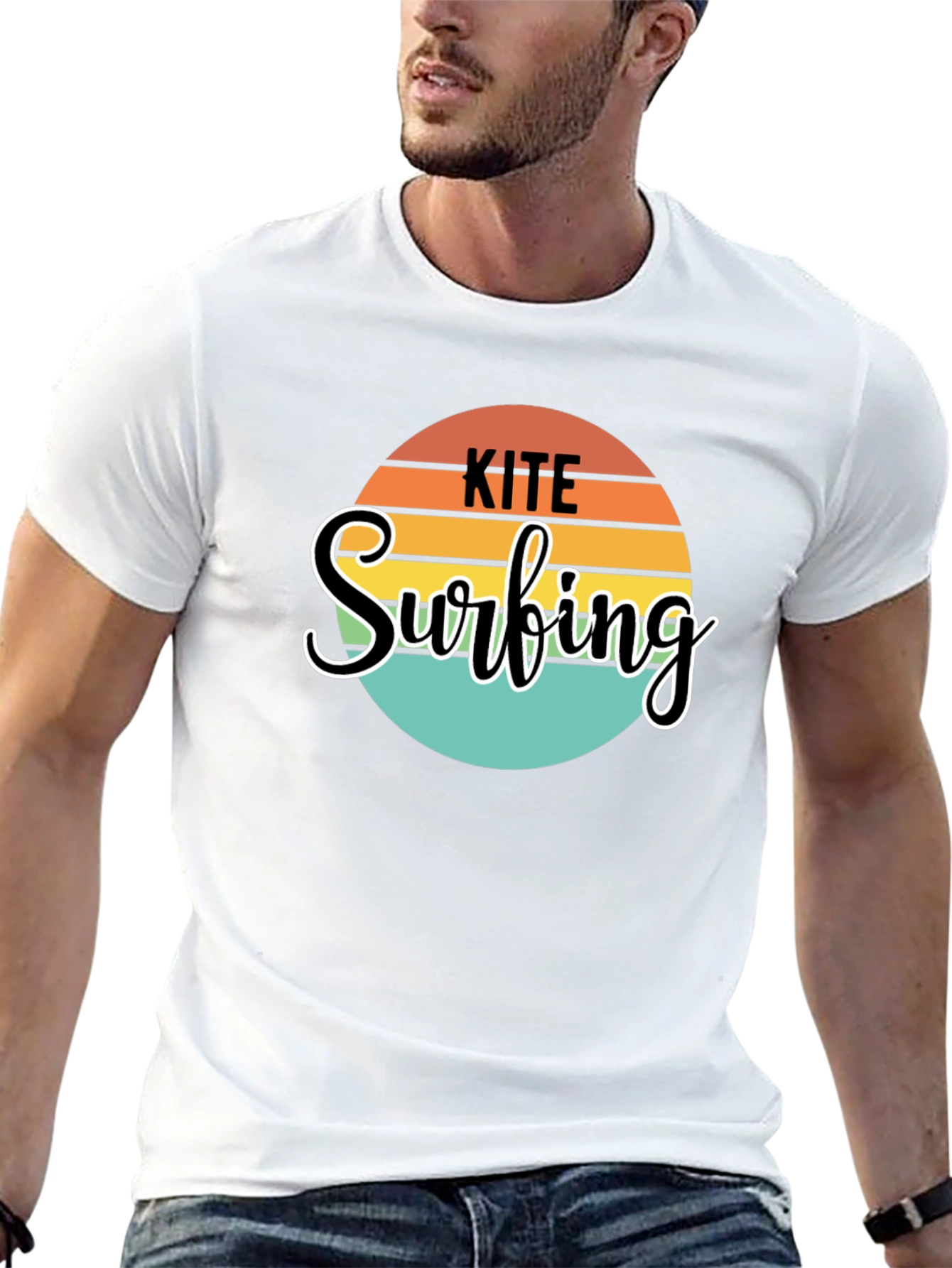 Kite Surfing Graphic Tee - Retro Style