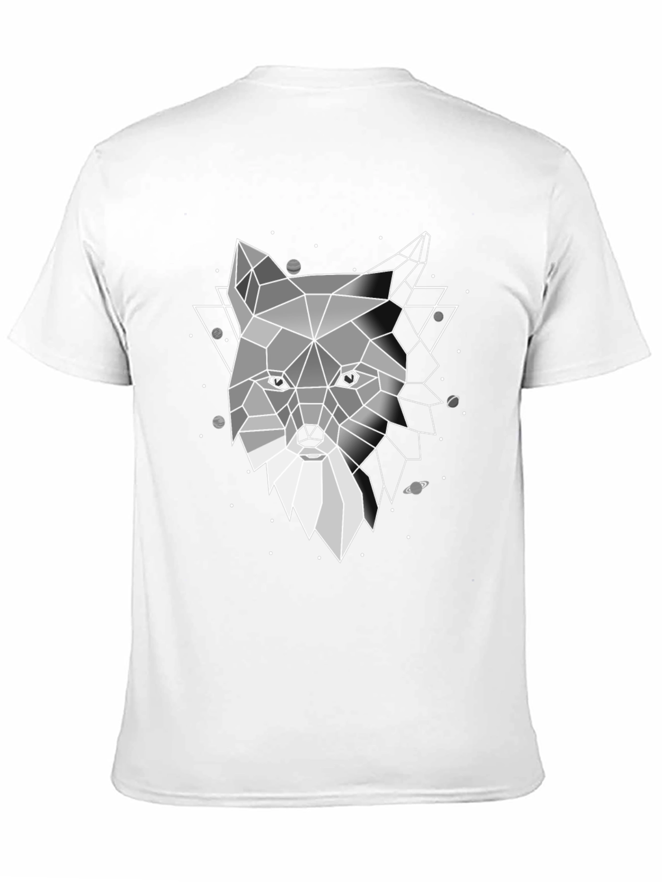 Geometric Fox Graphic Black T-Shirt