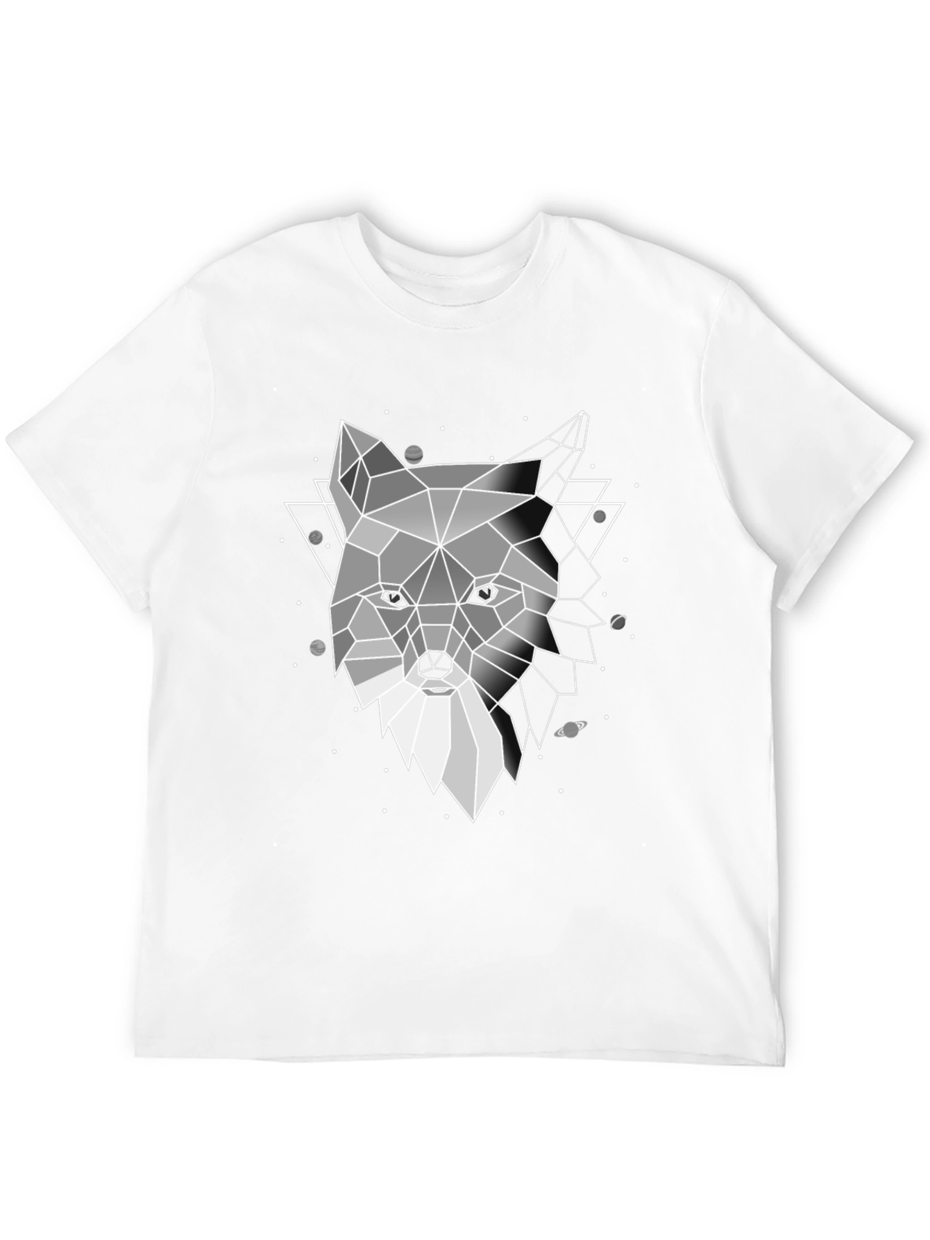 Geometric Fox Graphic Black T-Shirt