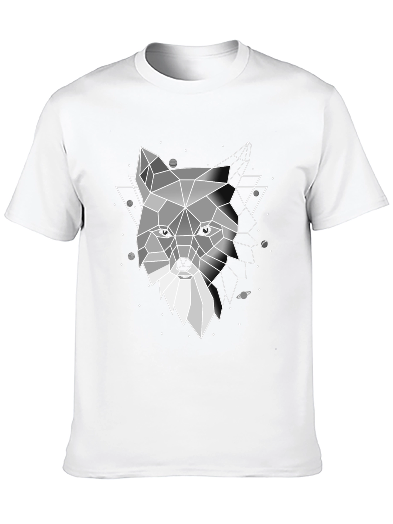 Geometric Fox Graphic Black T-Shirt