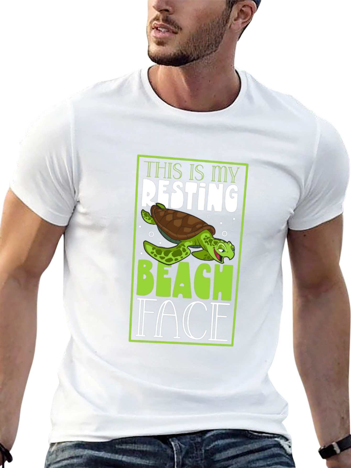 Resting Beach Face Turtle Graphic Tee