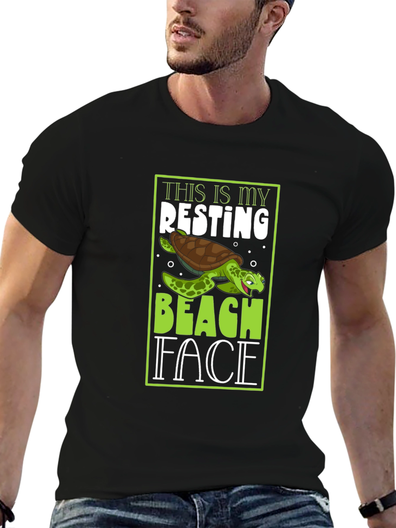 Resting Beach Face Turtle Graphic Tee
