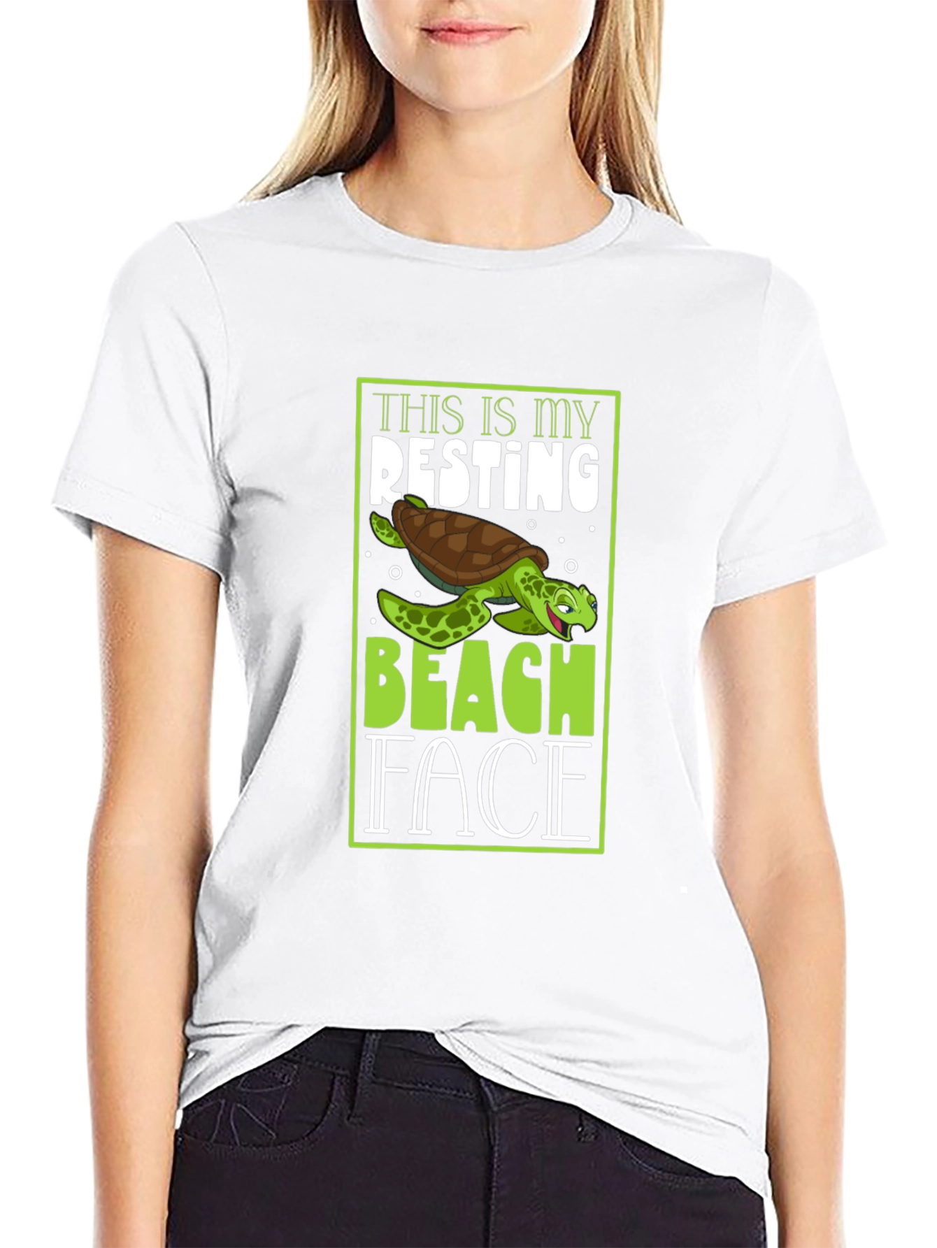 Resting Beach Face Turtle Graphic Tee