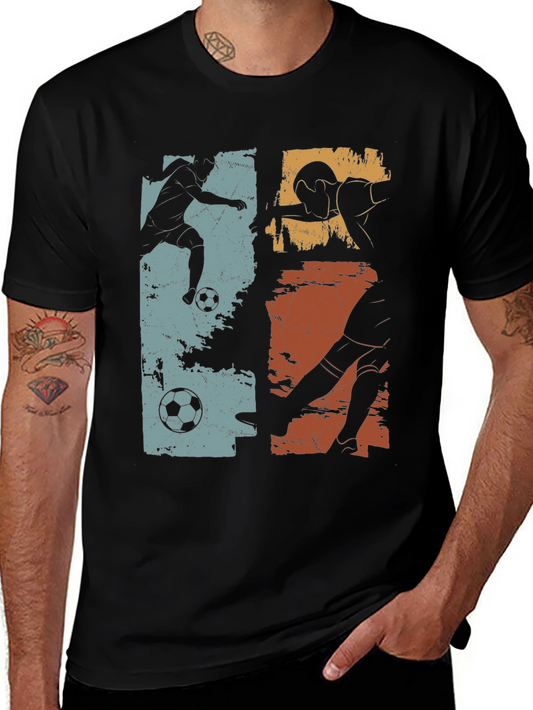 Retro Soccer Player Graphic Tee - Vintage Style
