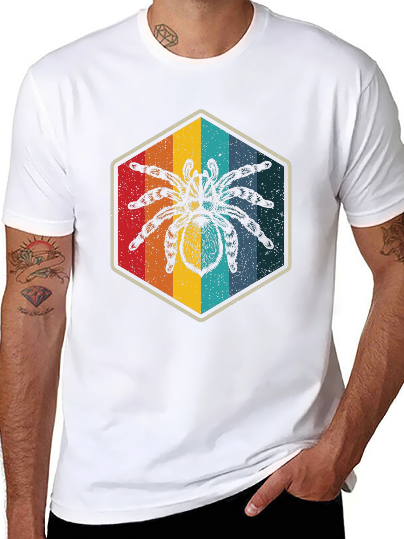 Retro Spider Graphic Tee - Soft Black Cotton