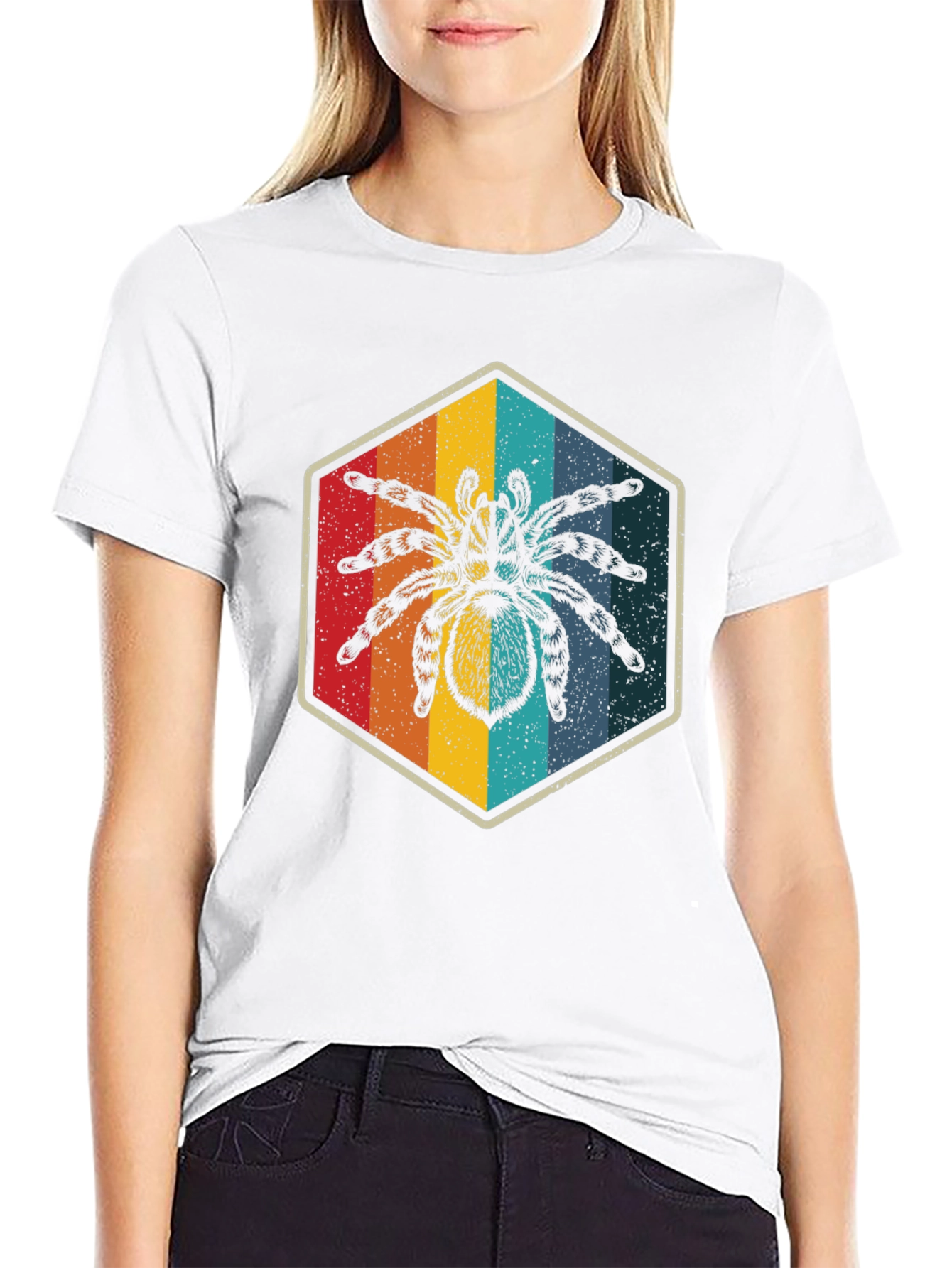 Retro Spider Graphic Tee - Soft Black Cotton