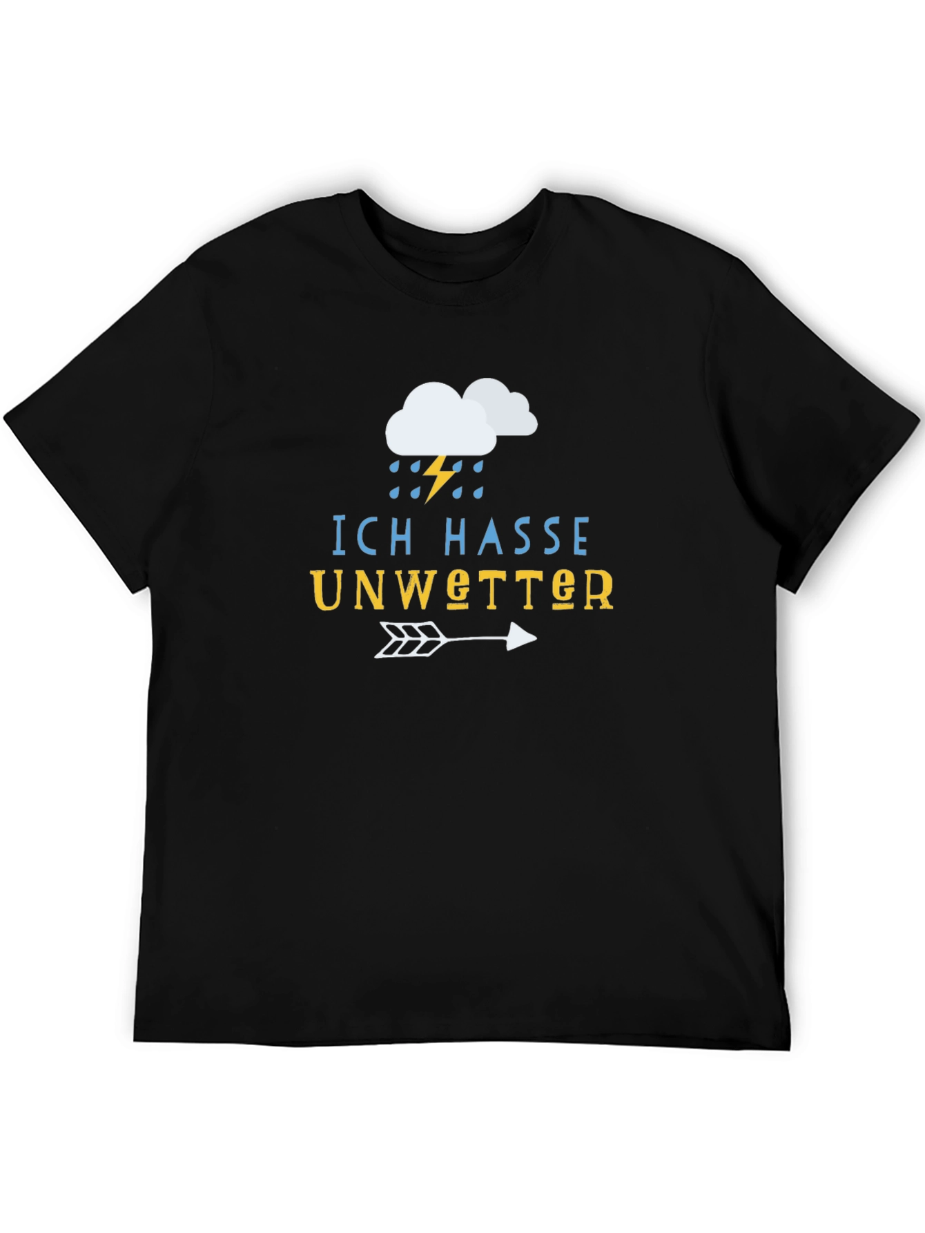 Ich Hasse Unwetter T-Shirt - Black