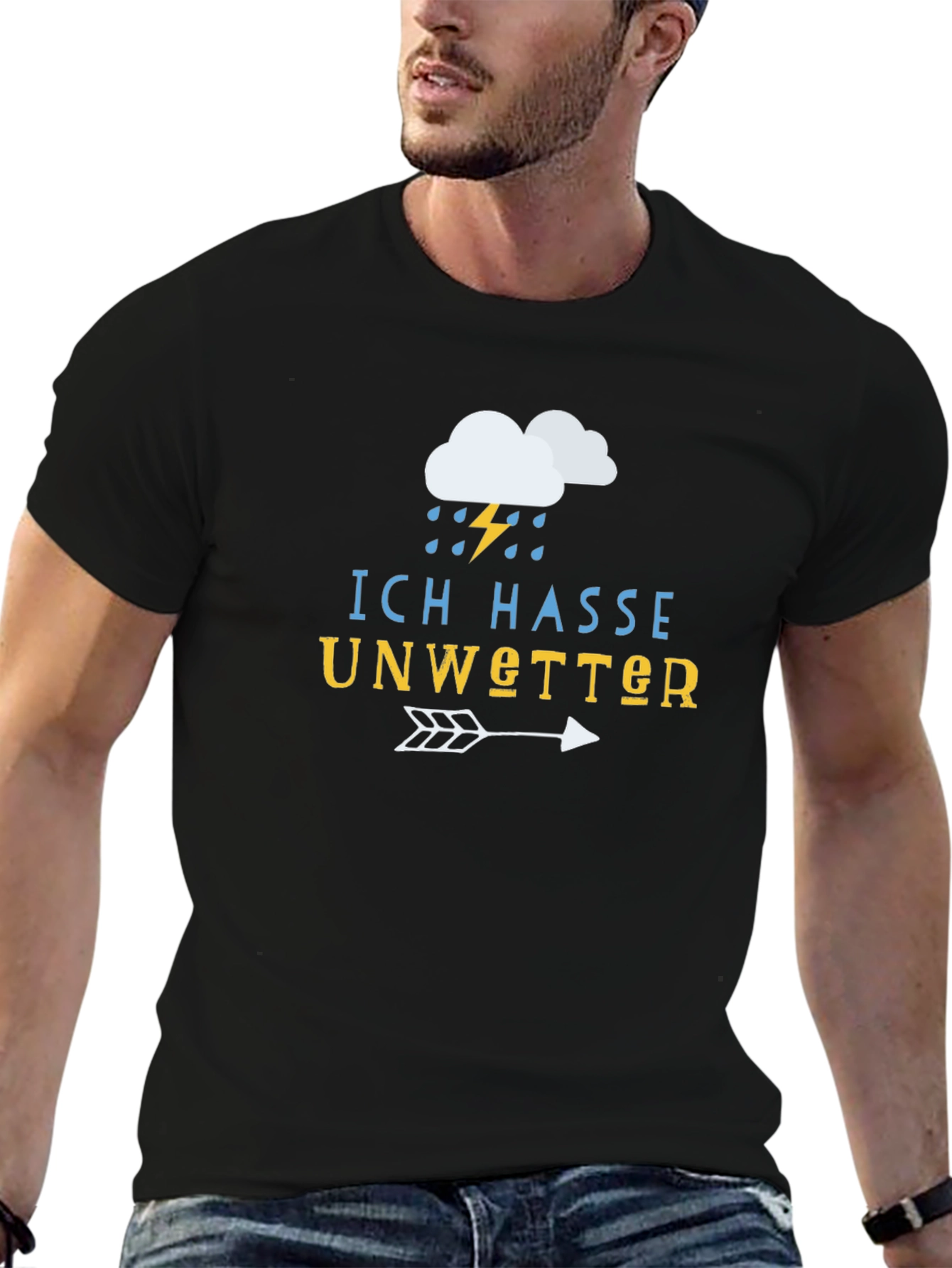 Ich Hasse Unwetter T-Shirt - Black