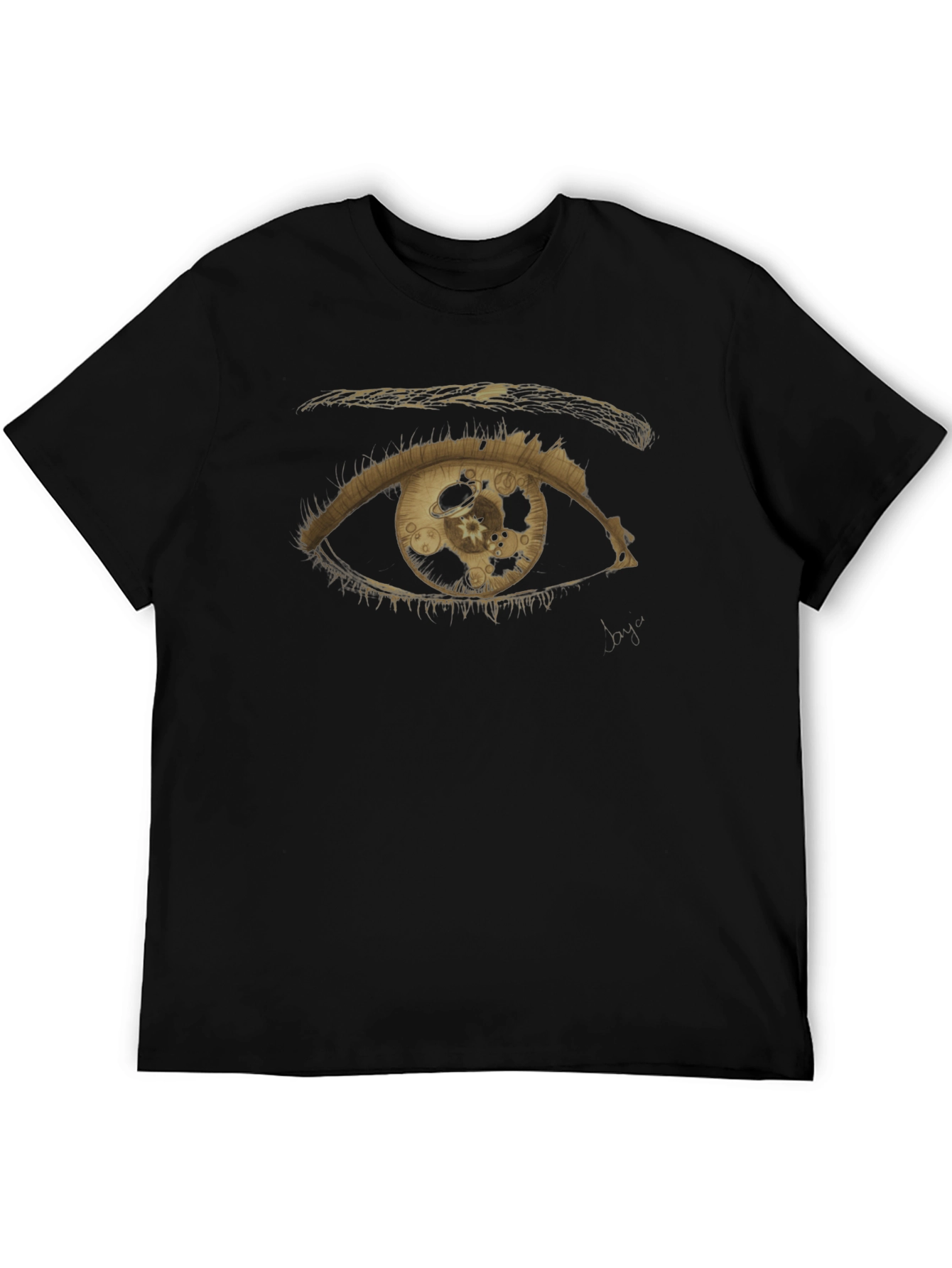 Eye of Time Black Graphic T-Shirt