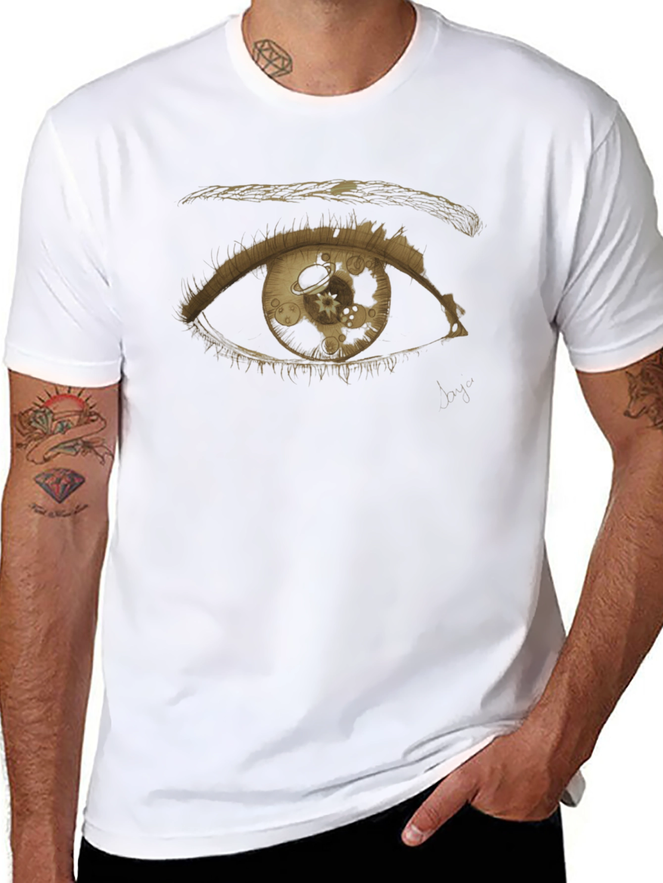 Eye of Time Black Graphic T-Shirt