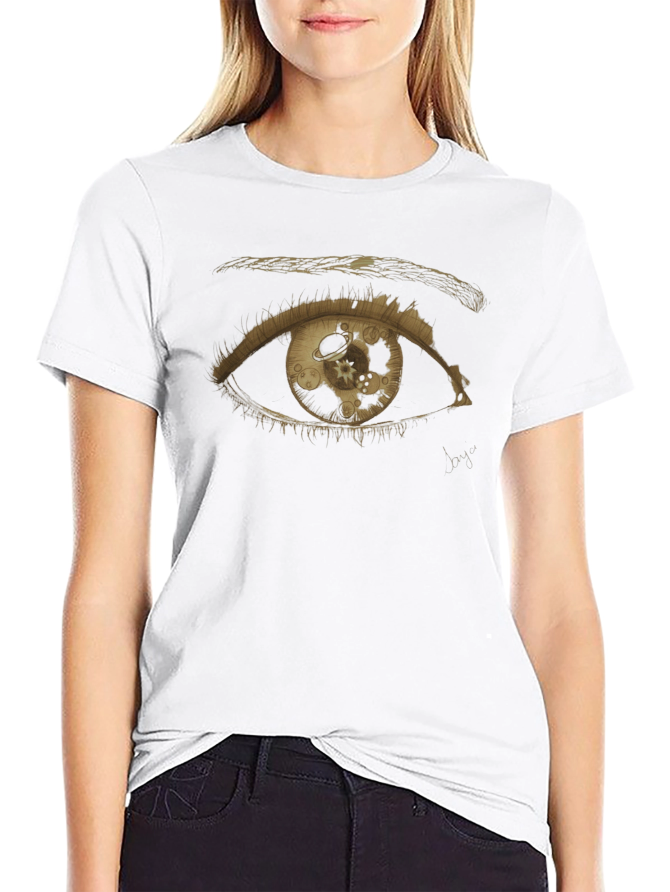 Eye of Time Black Graphic T-Shirt