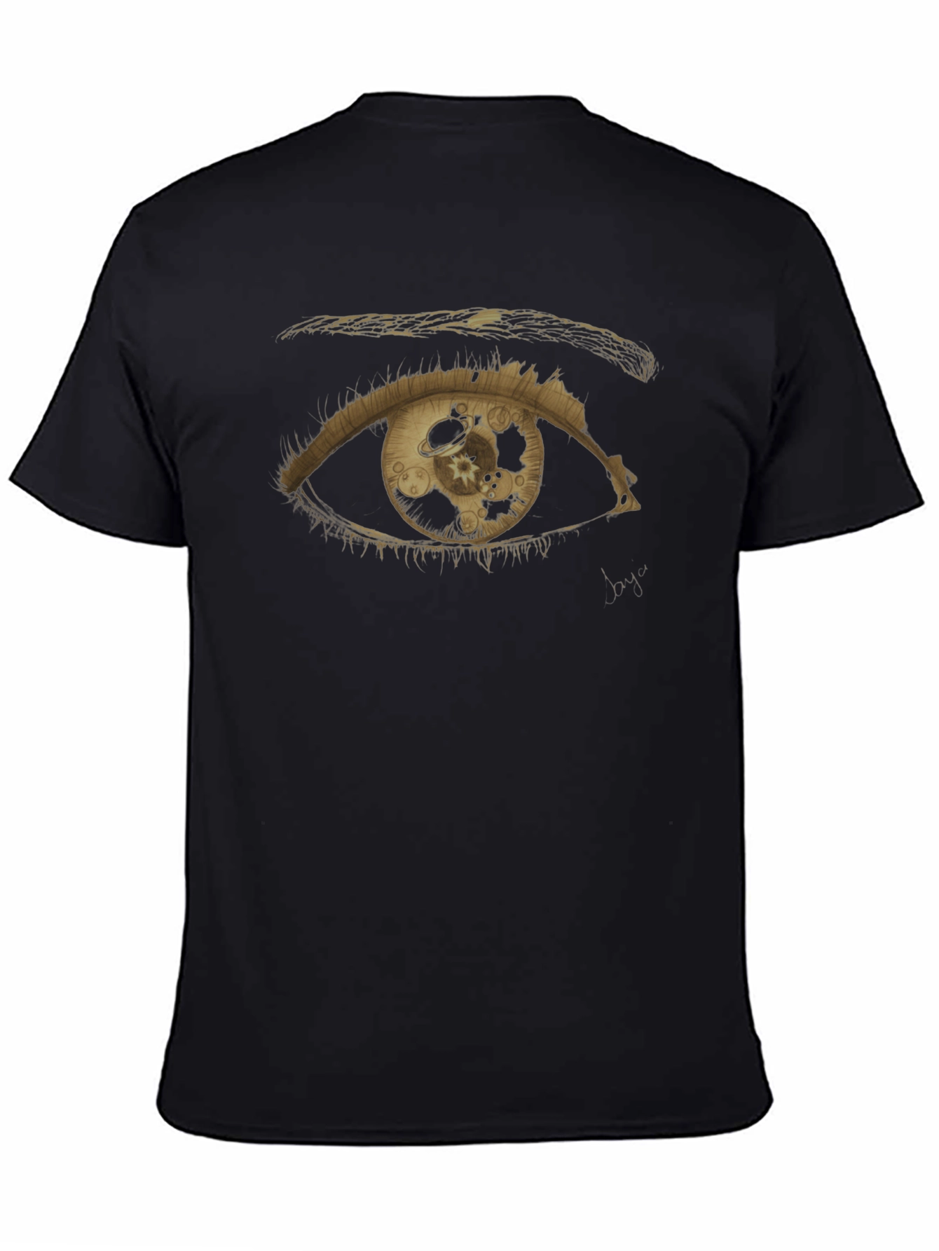 Eye of Time Black Graphic T-Shirt