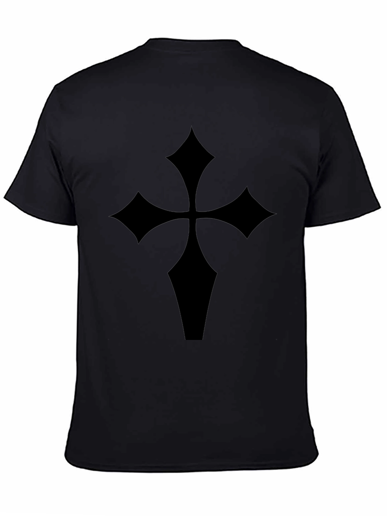 Black Gothic Cross T-Shirt - Mens Fashion