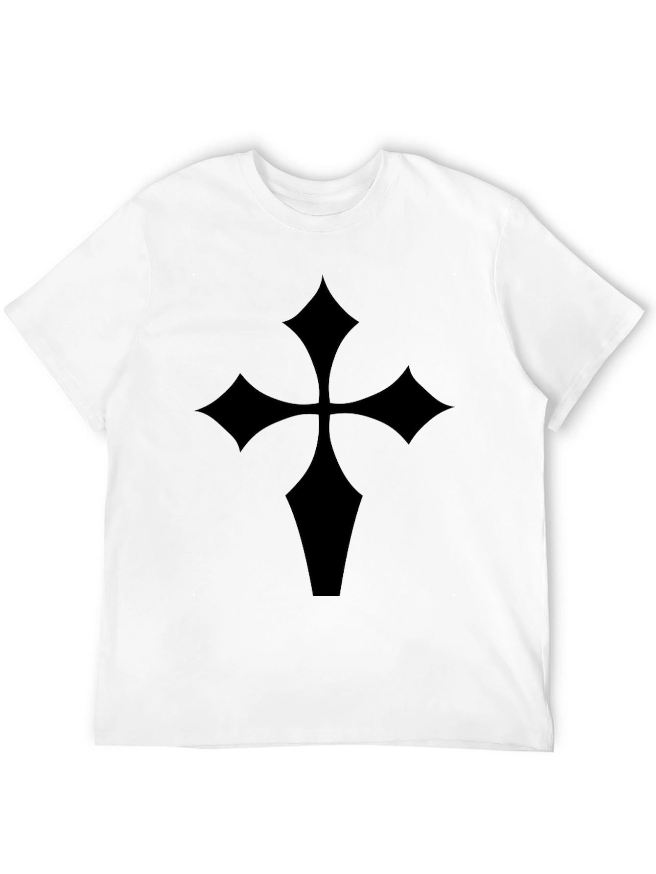 Black Gothic Cross T-Shirt - Mens Fashion