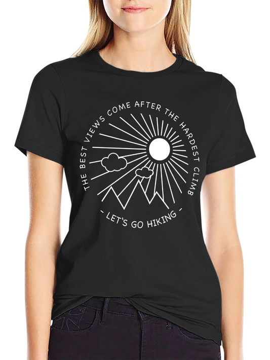 Hiking Graphic T-Shirt - Best Views Climb Tee