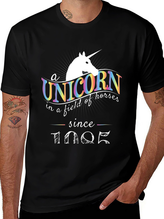 Unicorn Since 1905 Graphic Tee - Black Cotton T-Shirt