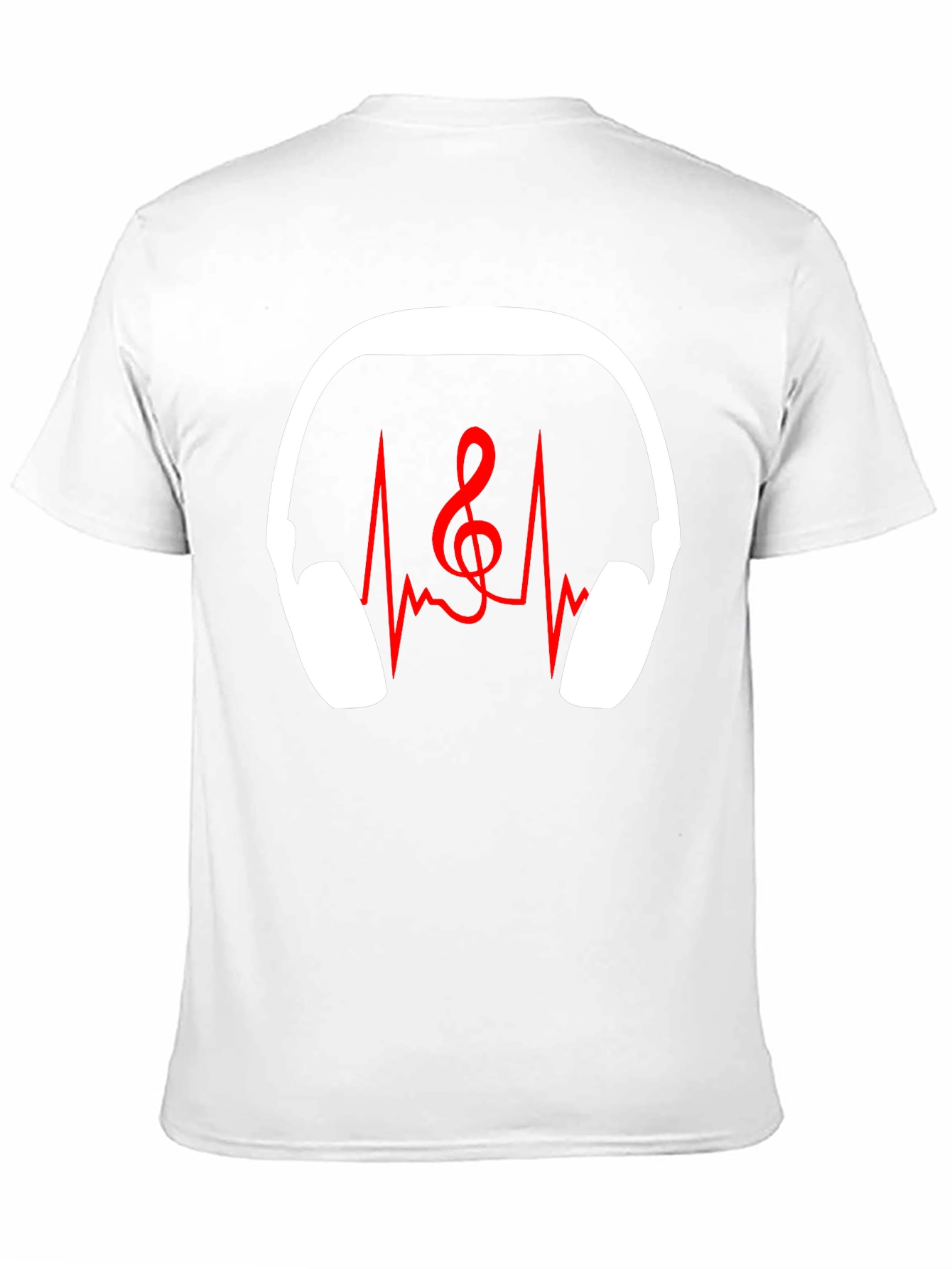 Music Lover T-Shirt - Headphones Heartbeat Treble Clef