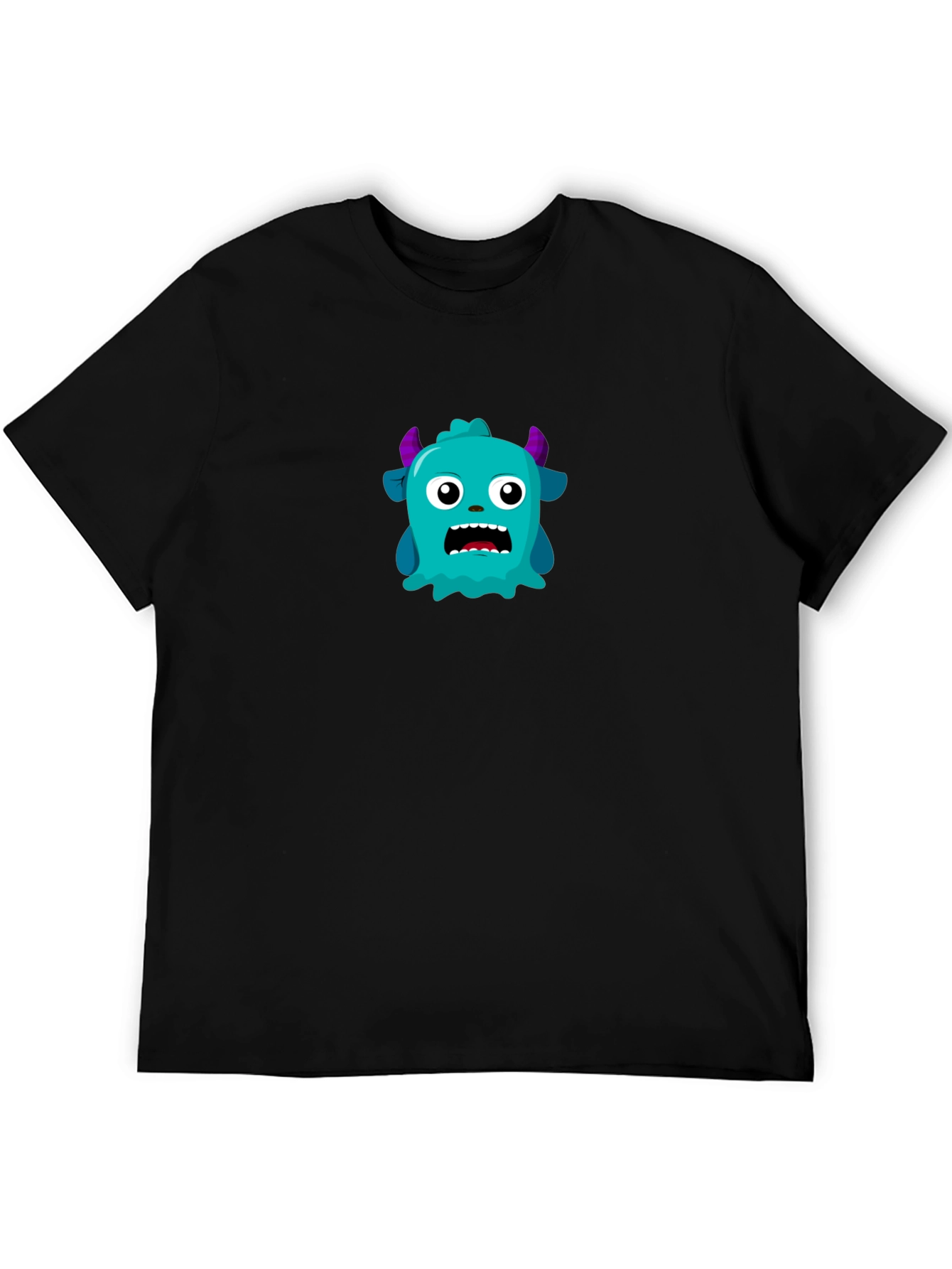 Monster Graphic Tee - Mens Black Crew Neck T-Shirt
