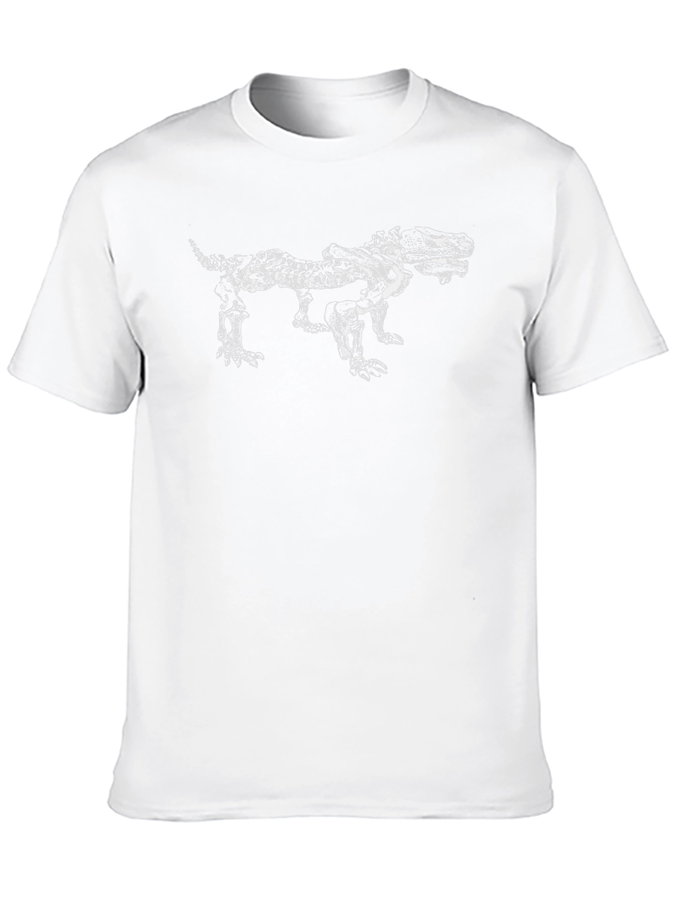 Black T-Shirt with Reptile Skeleton Graphic