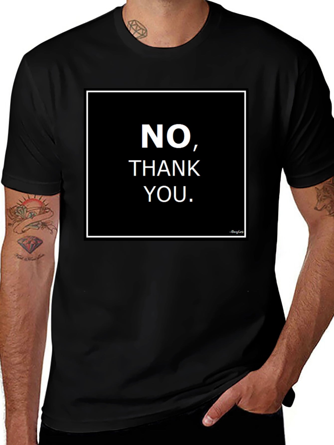 No Thank You Graphic Tee - Bold Statement Shirt