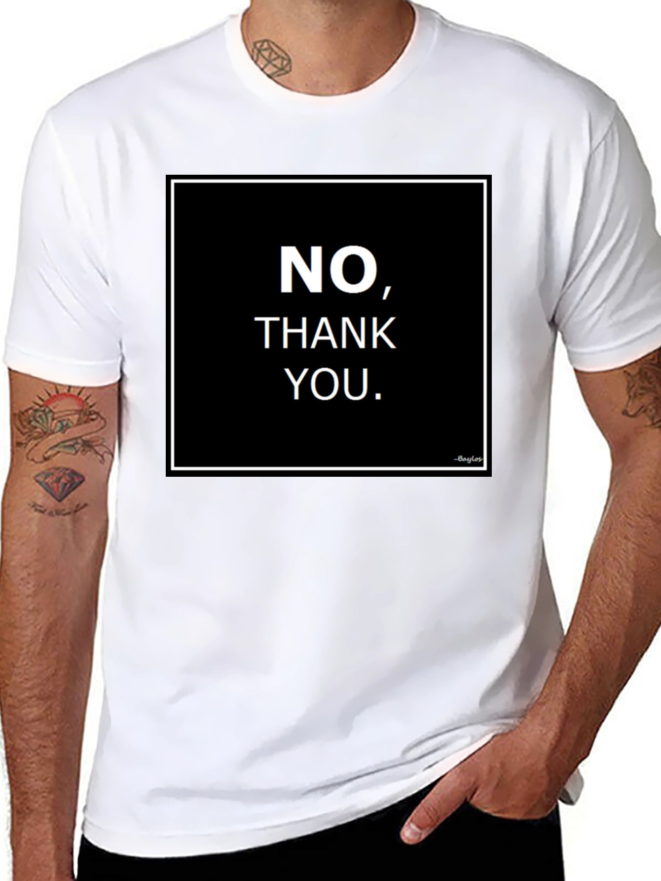 No Thank You Graphic Tee - Bold Statement Shirt