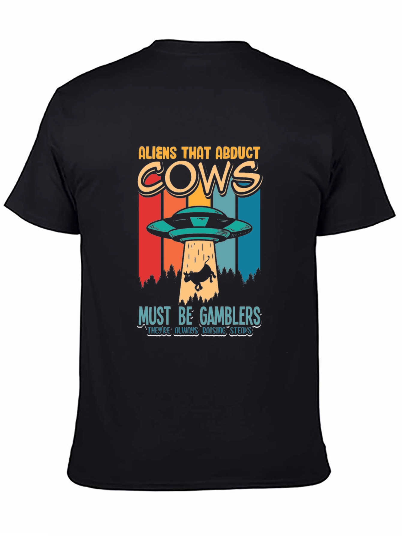 Aliens Abduct Cows Graphic Tee