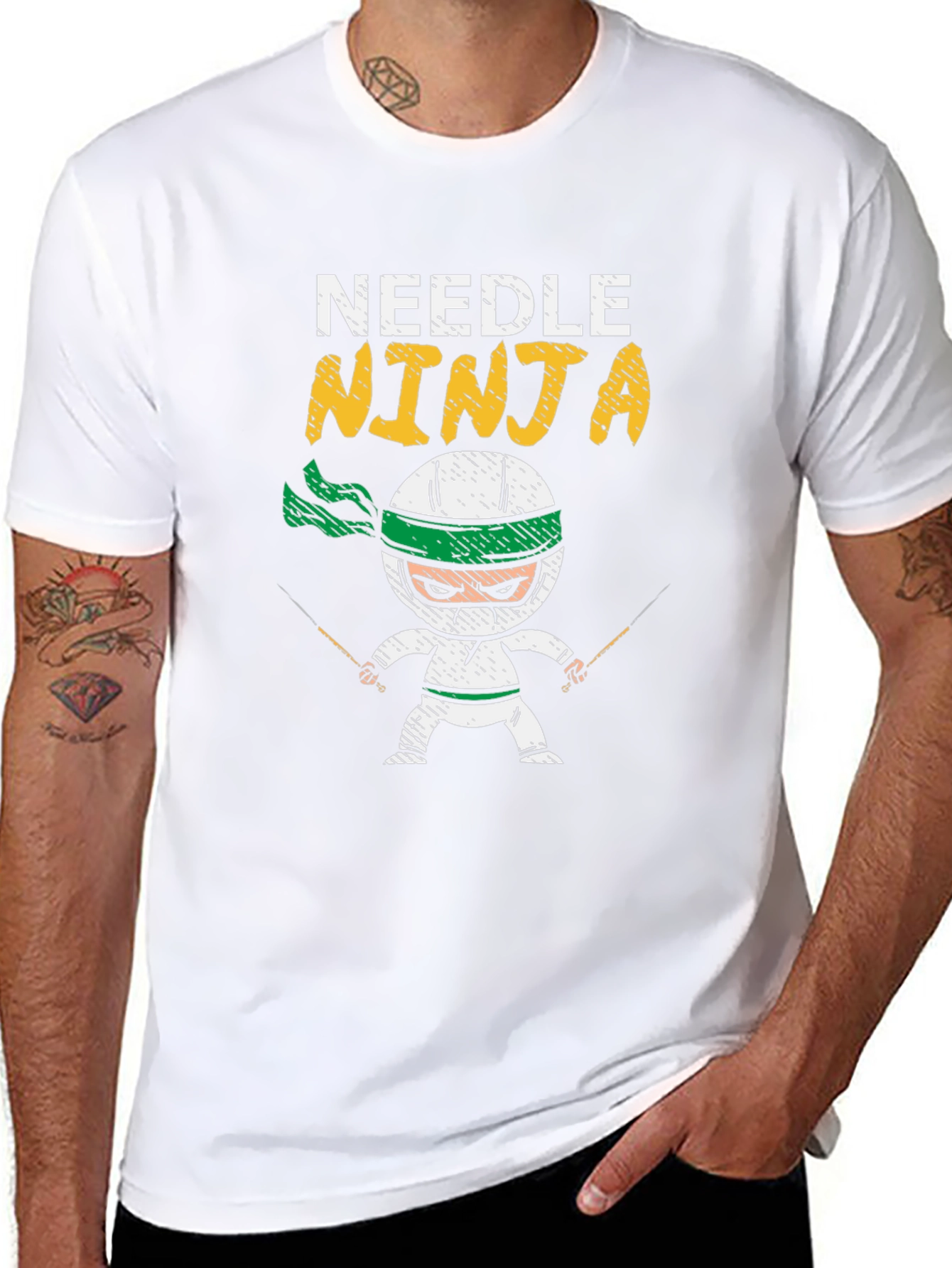 Needle Ninja Black Cotton T-Shirt
