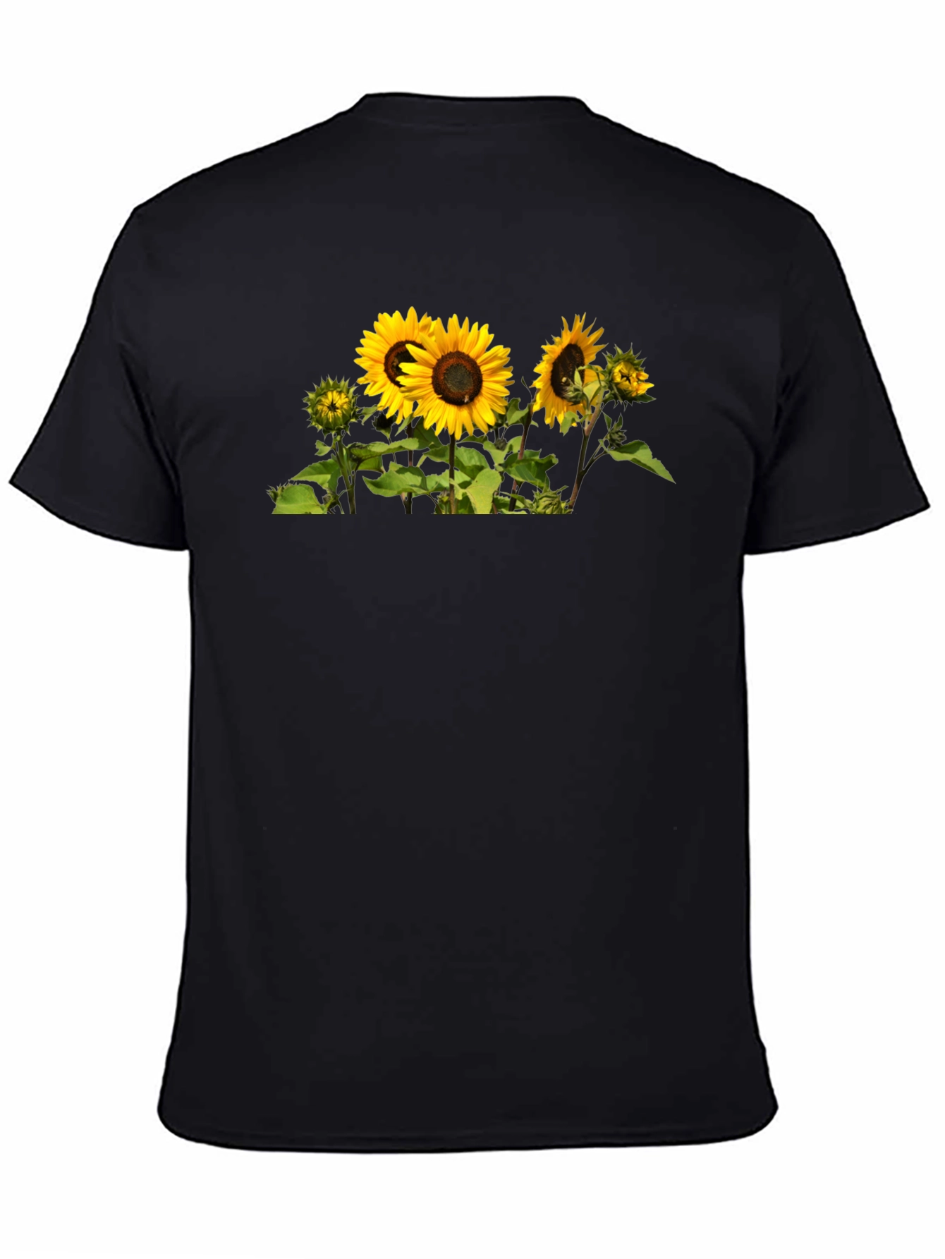 Sunflower Graphic Tee - Mens Black Cotton T-Shirt