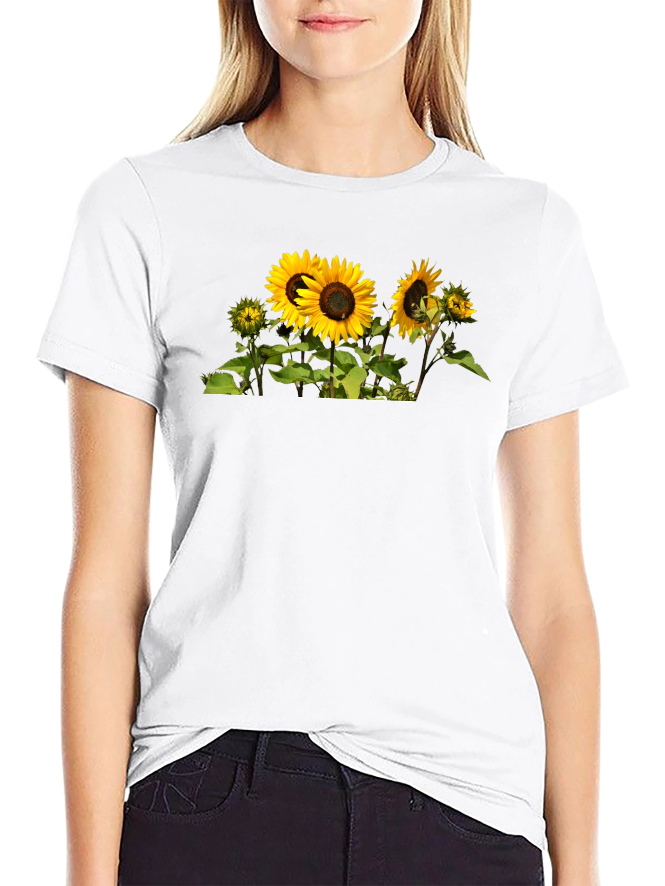Sunflower Graphic Tee - Mens Black Cotton T-Shirt