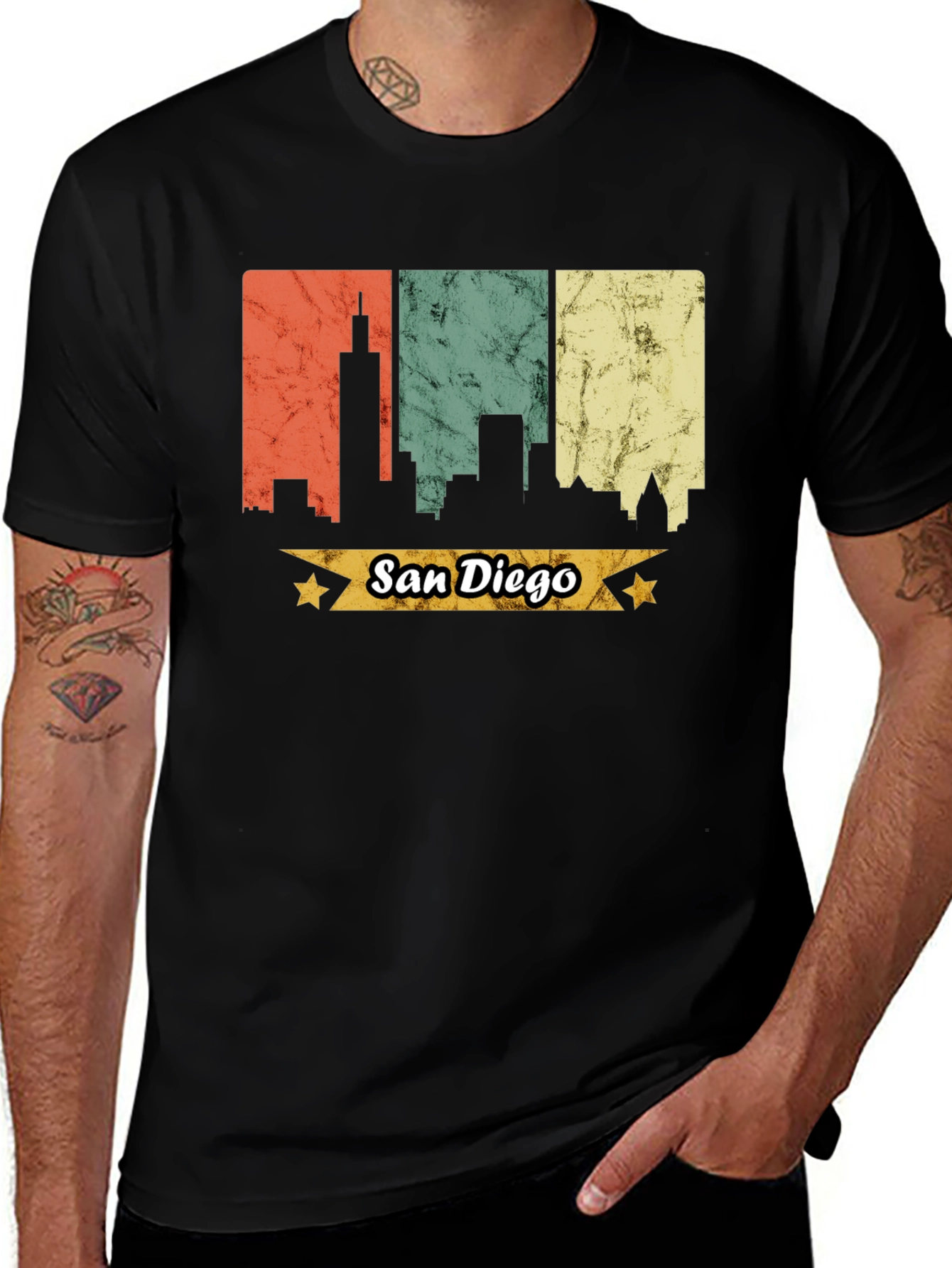 San Diego Skyline Retro T-Shirt