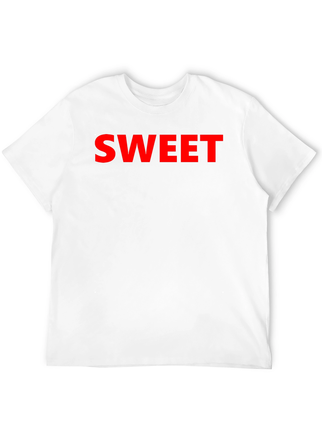 Sweet Red Text Graphic Black T-Shirt