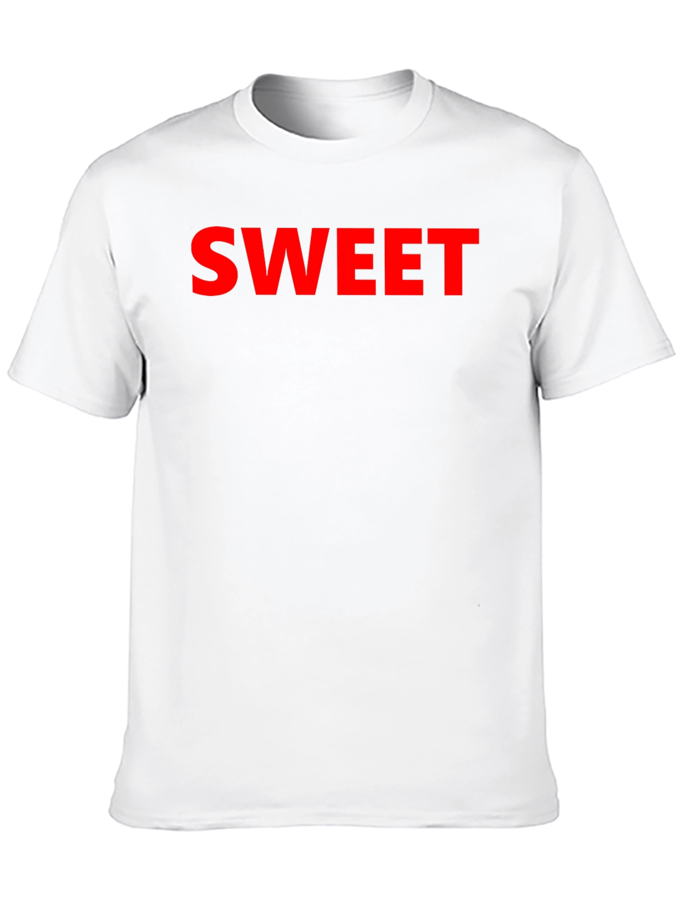 Sweet Red Text Graphic Black T-Shirt
