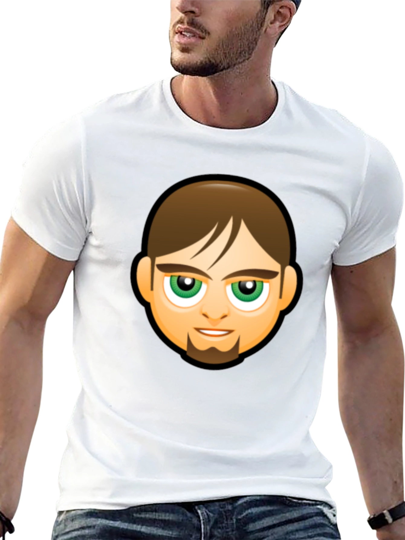 Emoji Face Graphic Black T-Shirt