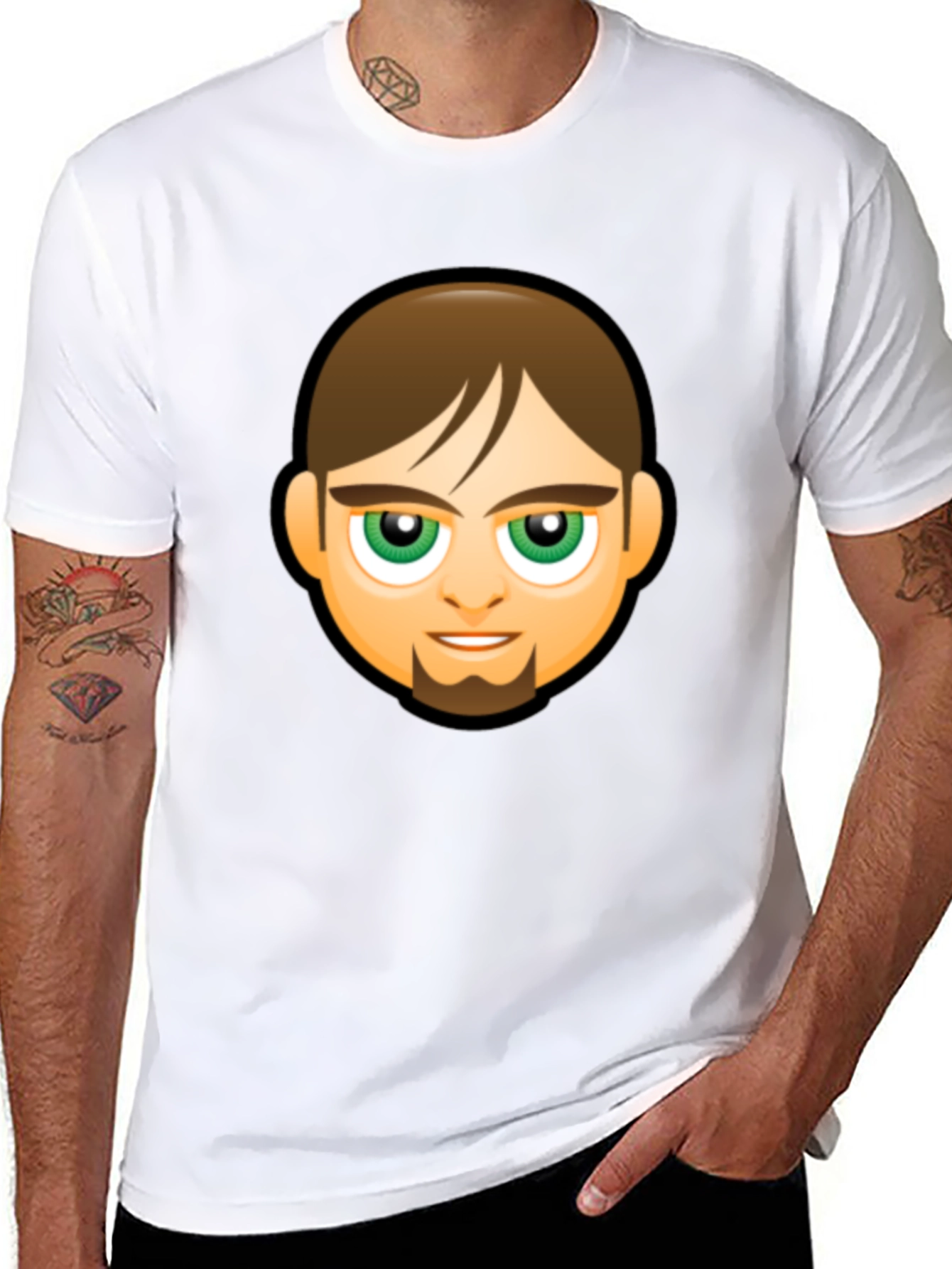 Emoji Face Graphic Black T-Shirt