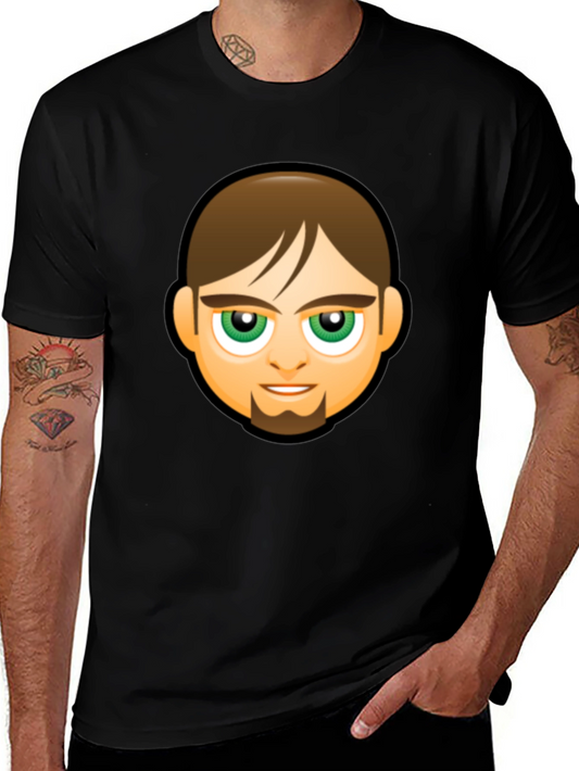 Emoji Face Graphic Black T-Shirt