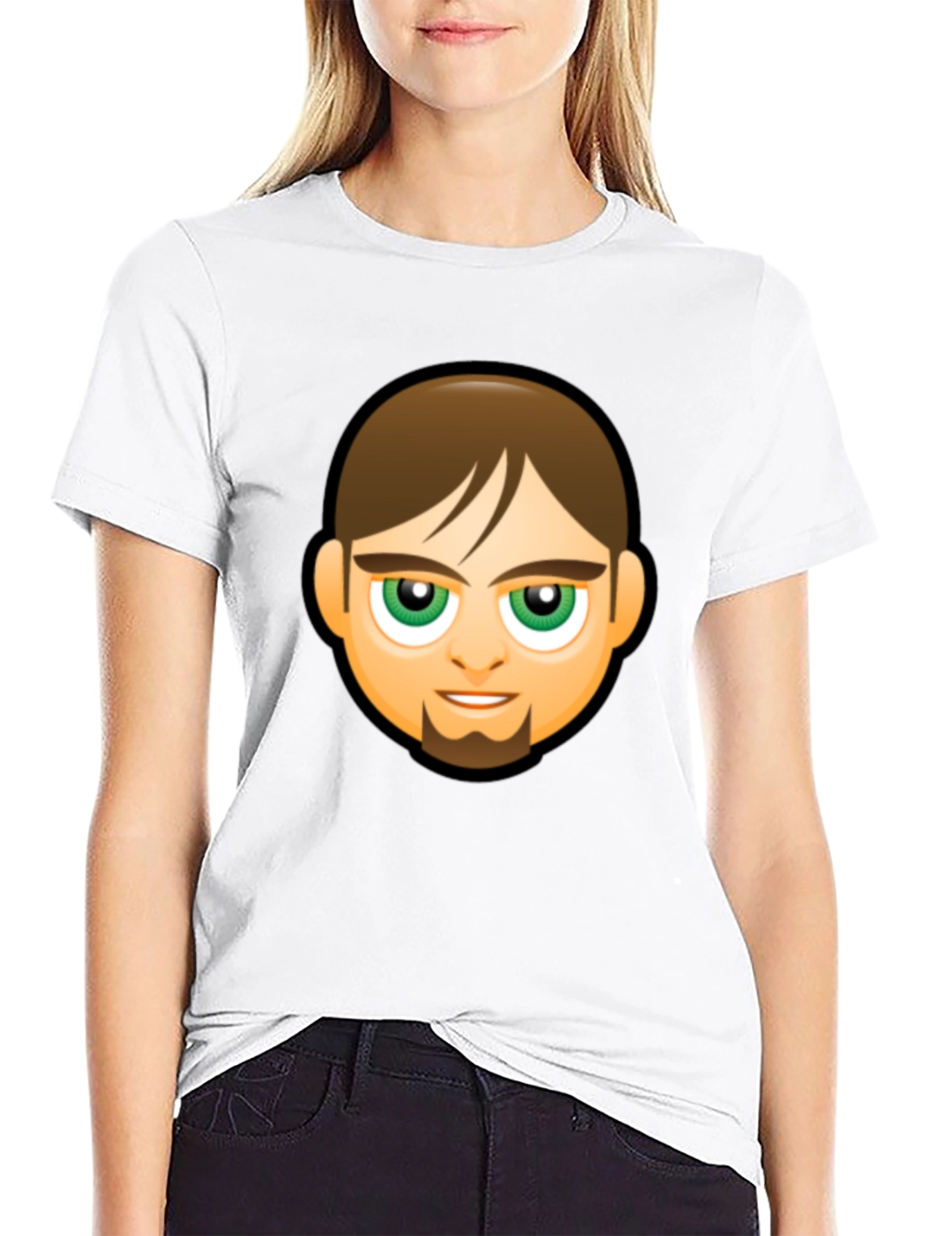 Emoji Face Graphic Black T-Shirt