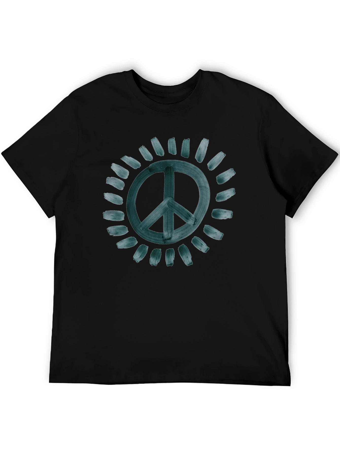 Peace Sign Sunburst Graphic Tee - Black