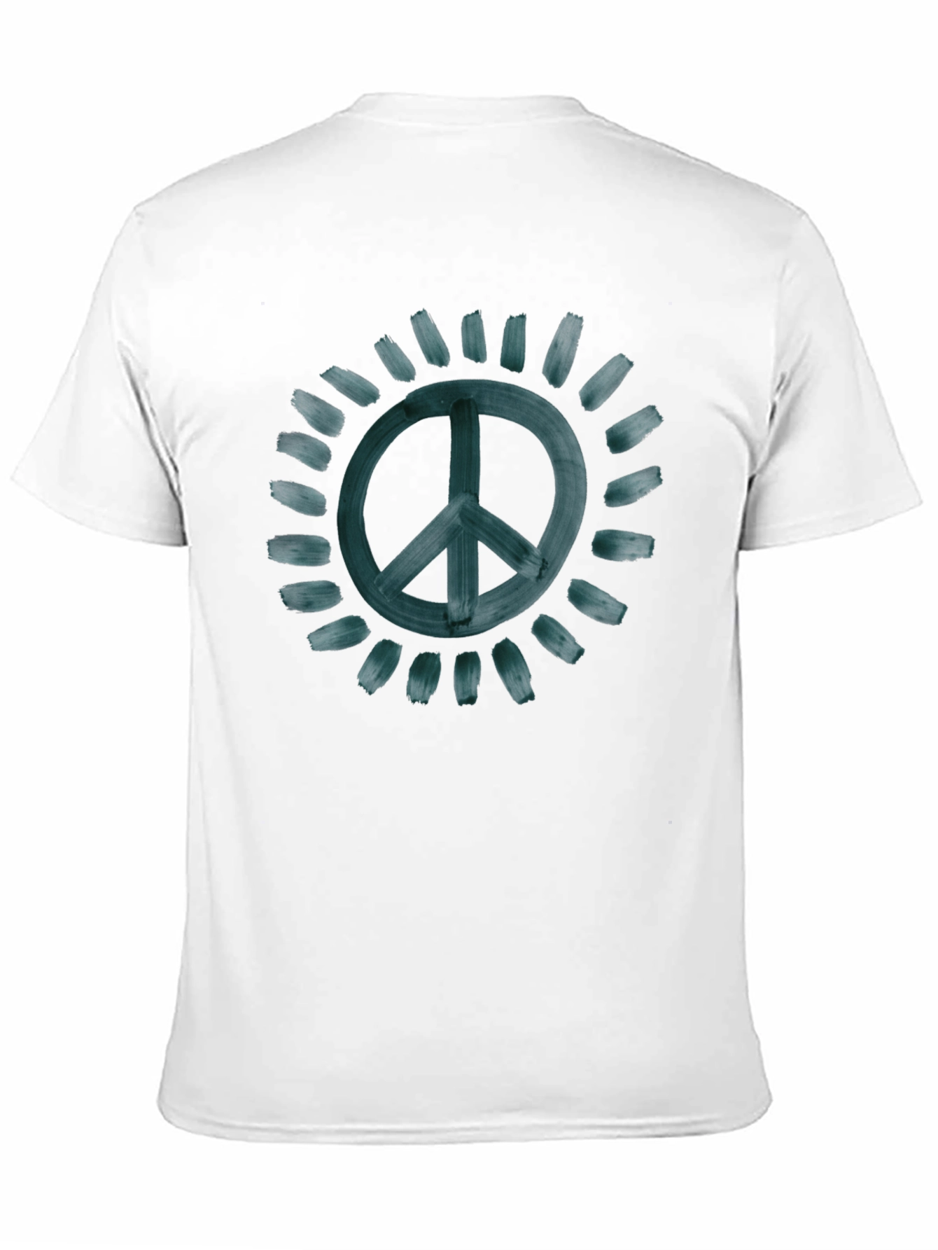 Peace Sign Sunburst Graphic Tee - Black