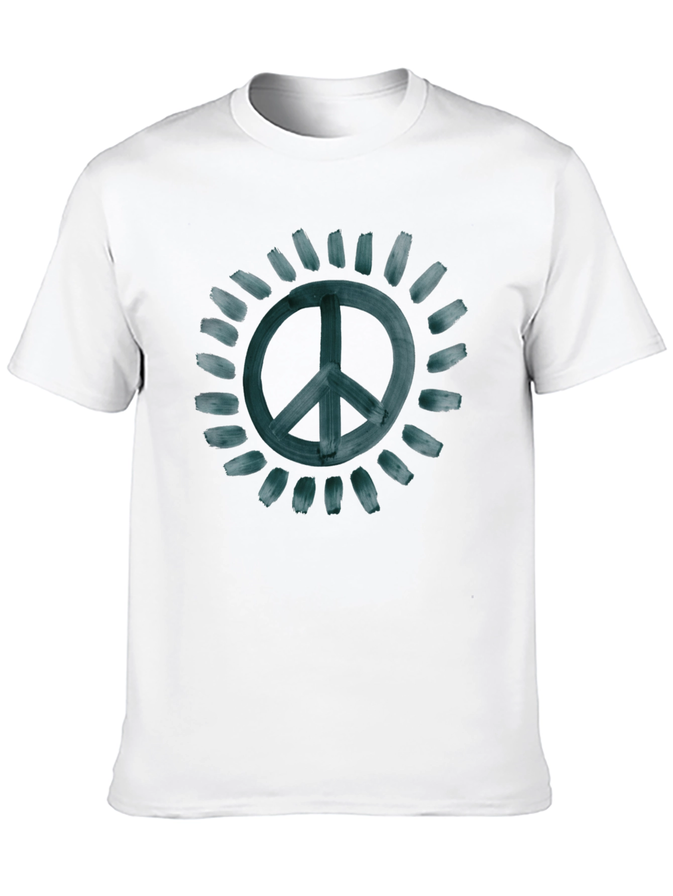 Peace Sign Sunburst Graphic Tee - Black