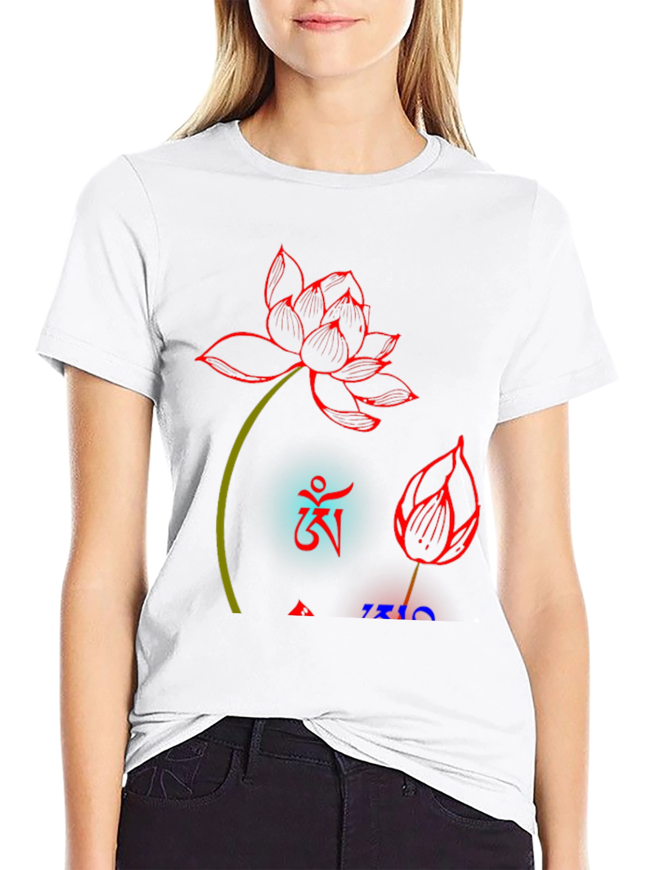Lotus Design Black T-Shirt