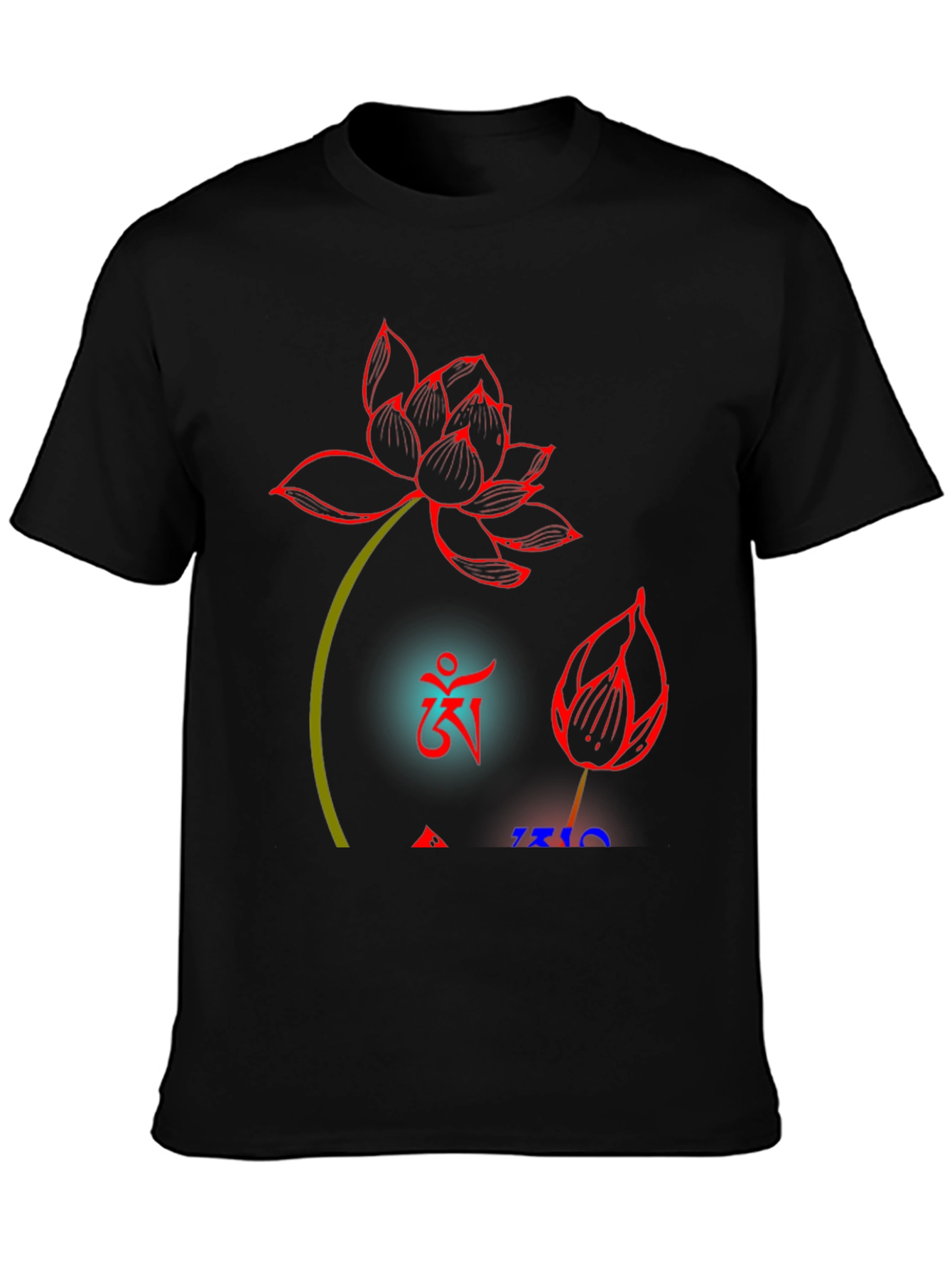 Lotus Design Black T-Shirt
