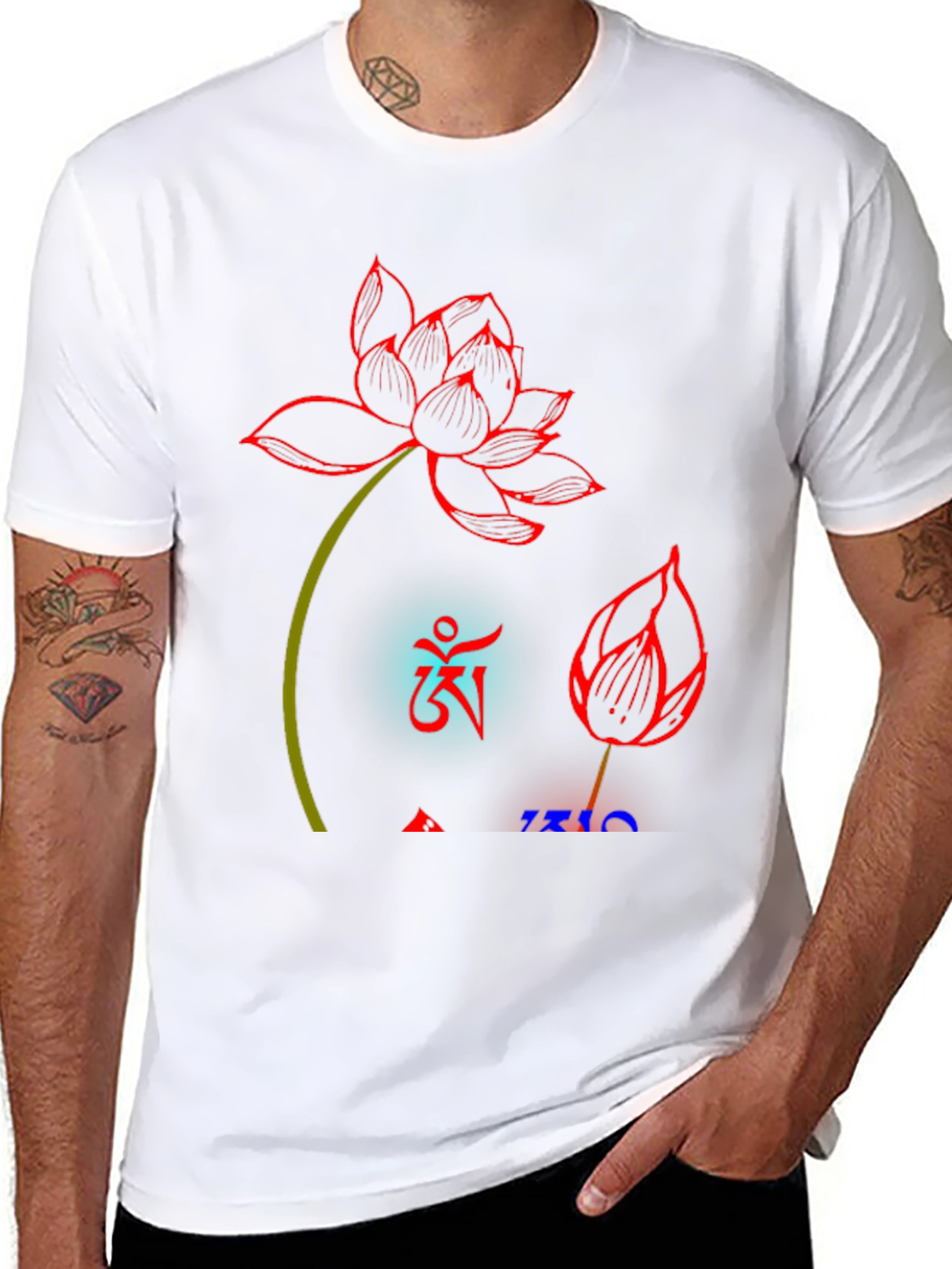 Lotus Design Black T-Shirt