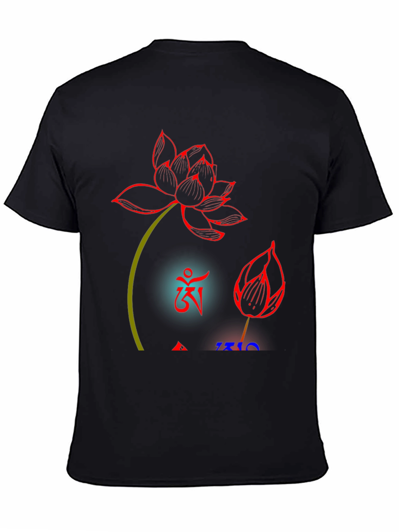 Lotus Design Black T-Shirt