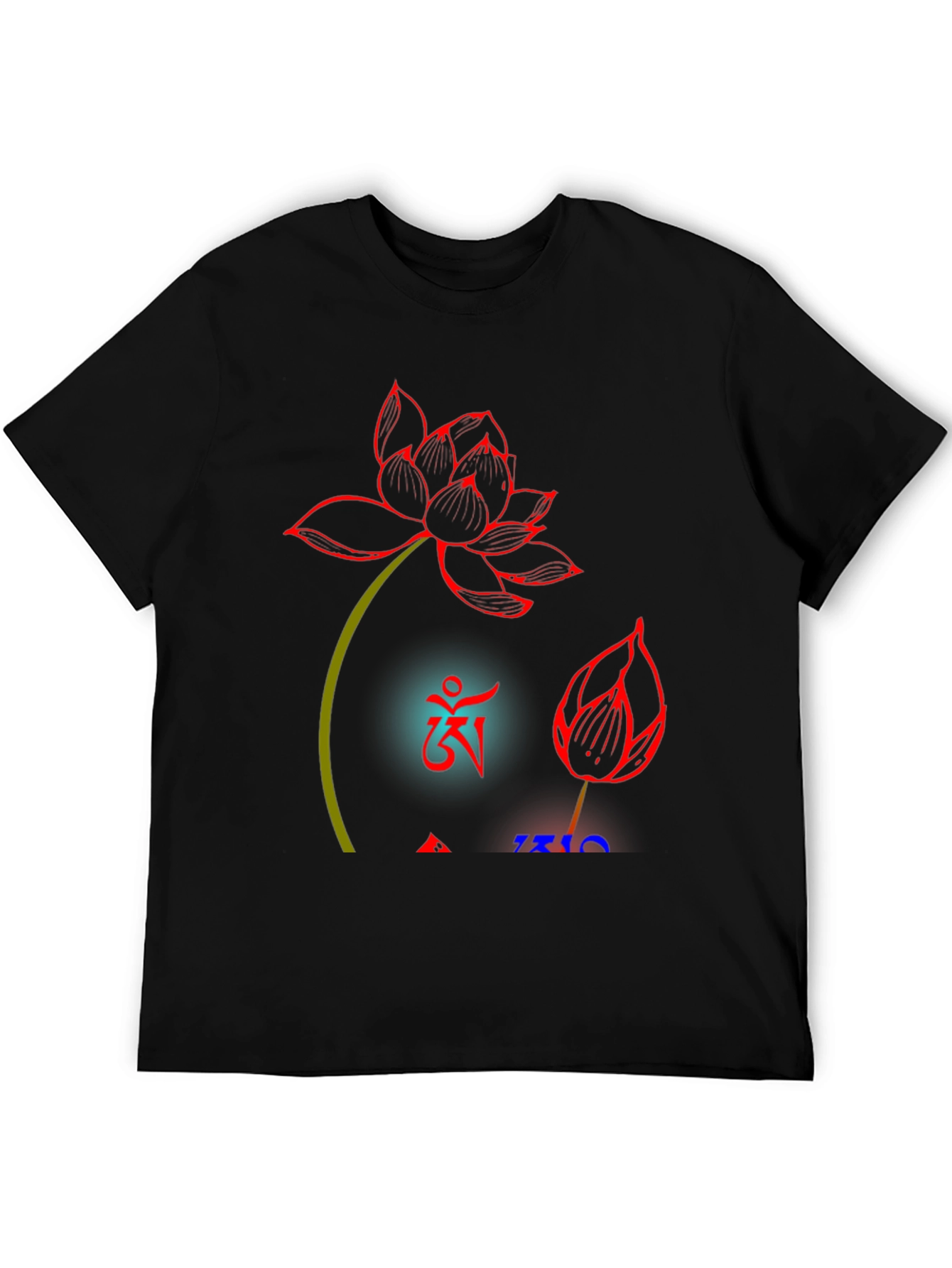 Lotus Design Black T-Shirt