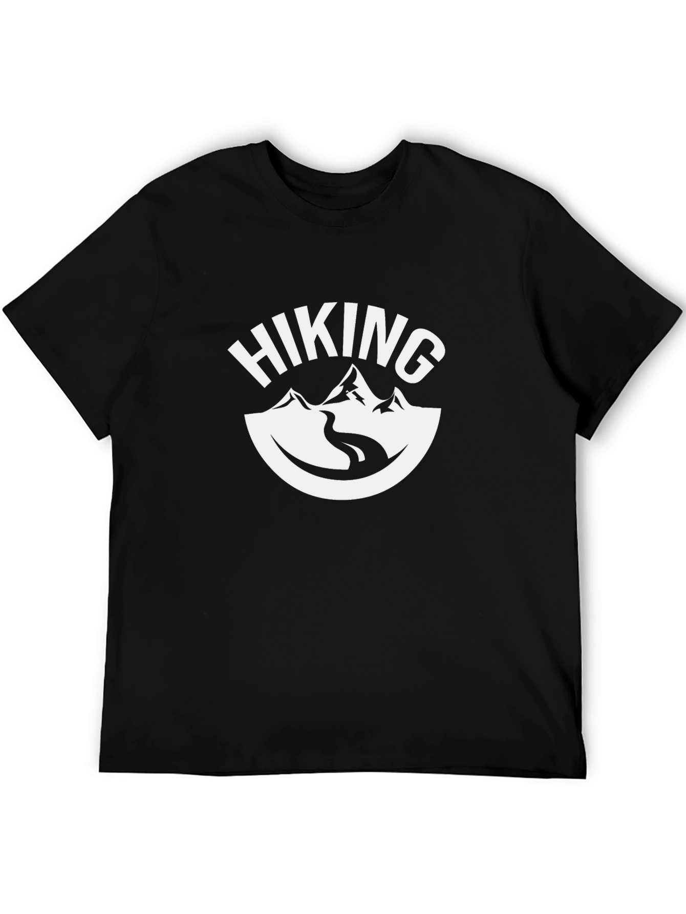 Hiking Graphic Tee - Black Cotton T-Shirt
