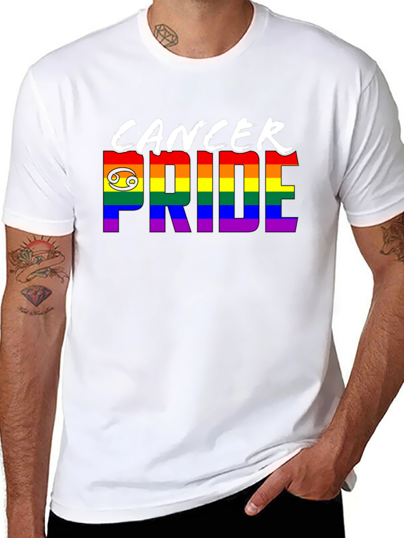 Cancer Pride T-Shirt - Rainbow LGBTQ+ Zodiac Tee