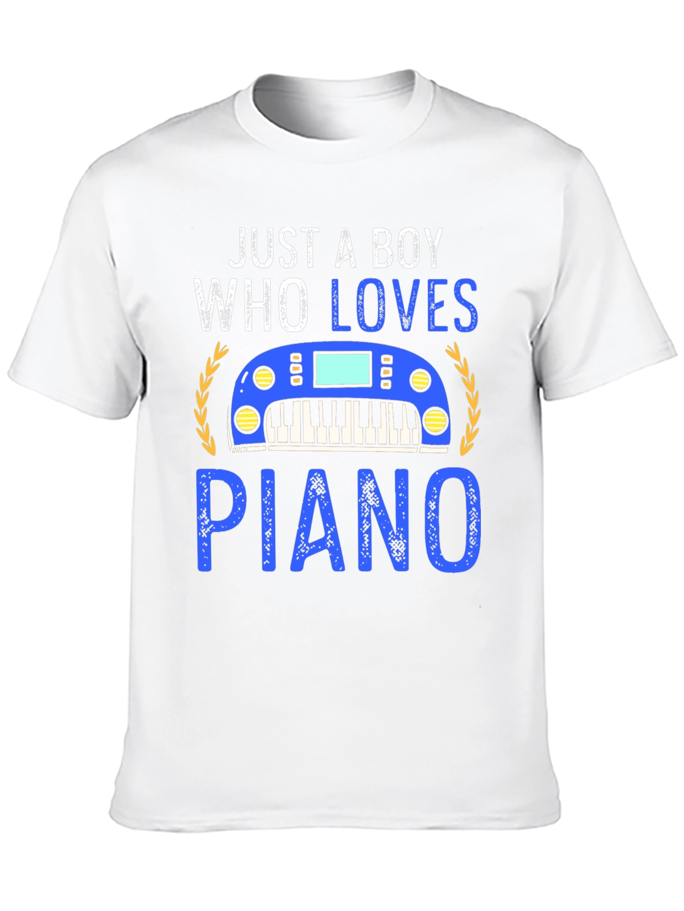 Just A Boy Who Loves Piano Black T-Shirt