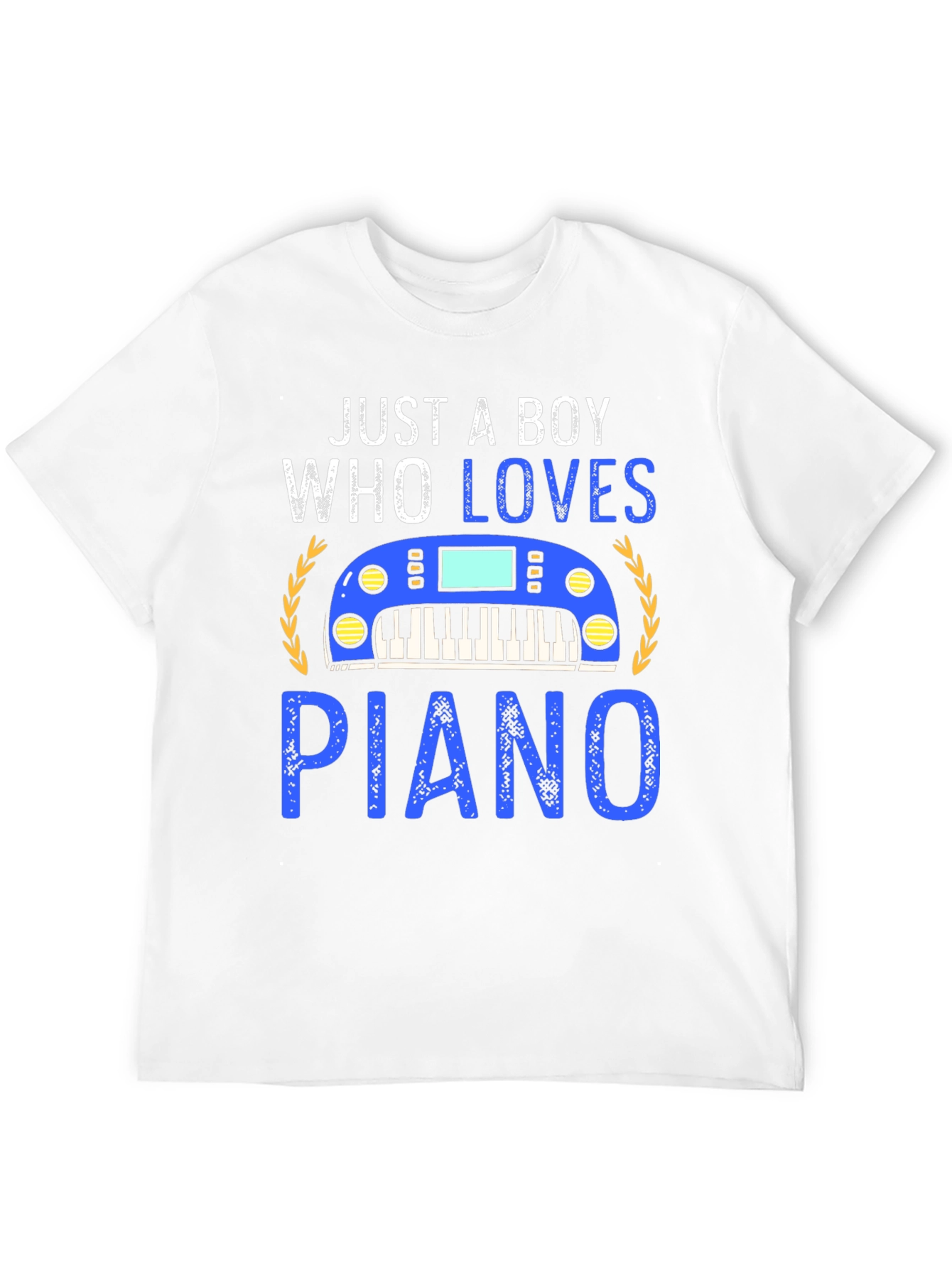 Just A Boy Who Loves Piano Black T-Shirt