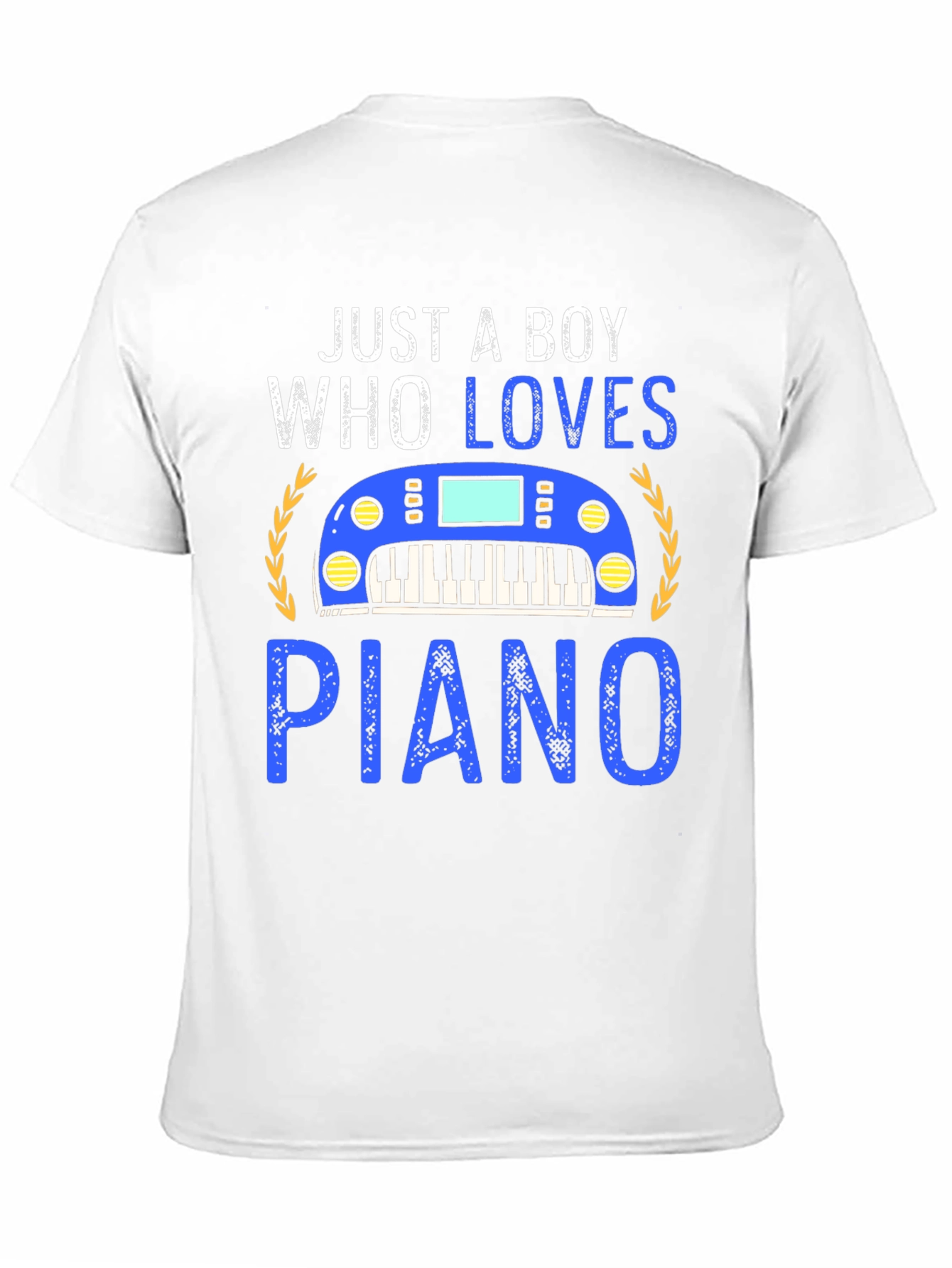 Just A Boy Who Loves Piano Black T-Shirt